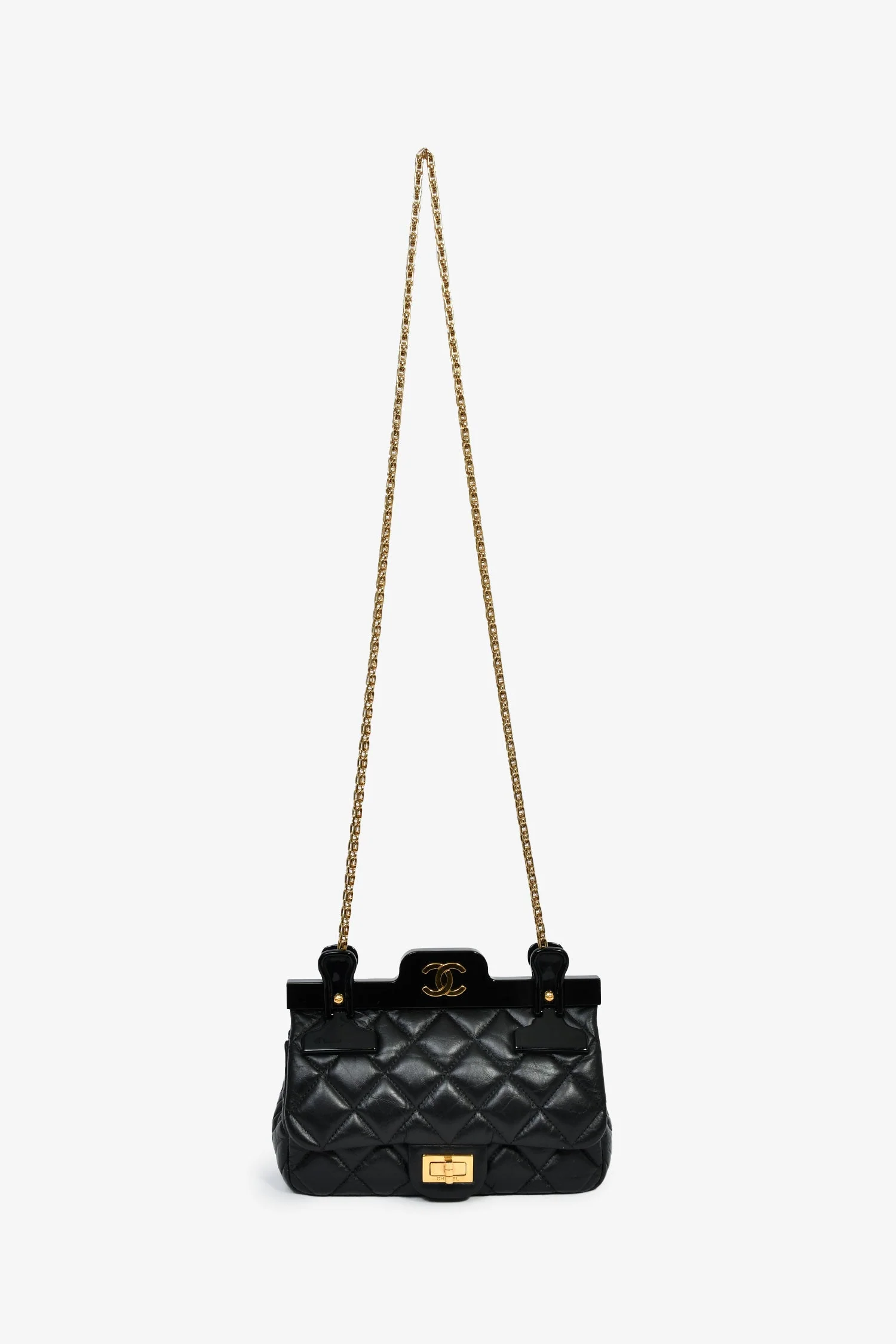 Pre-Loved Chanel™ 2016-17 Runway Black Calfskin Leather 2.55 Reissue Hanger Flap Bag - Image 7