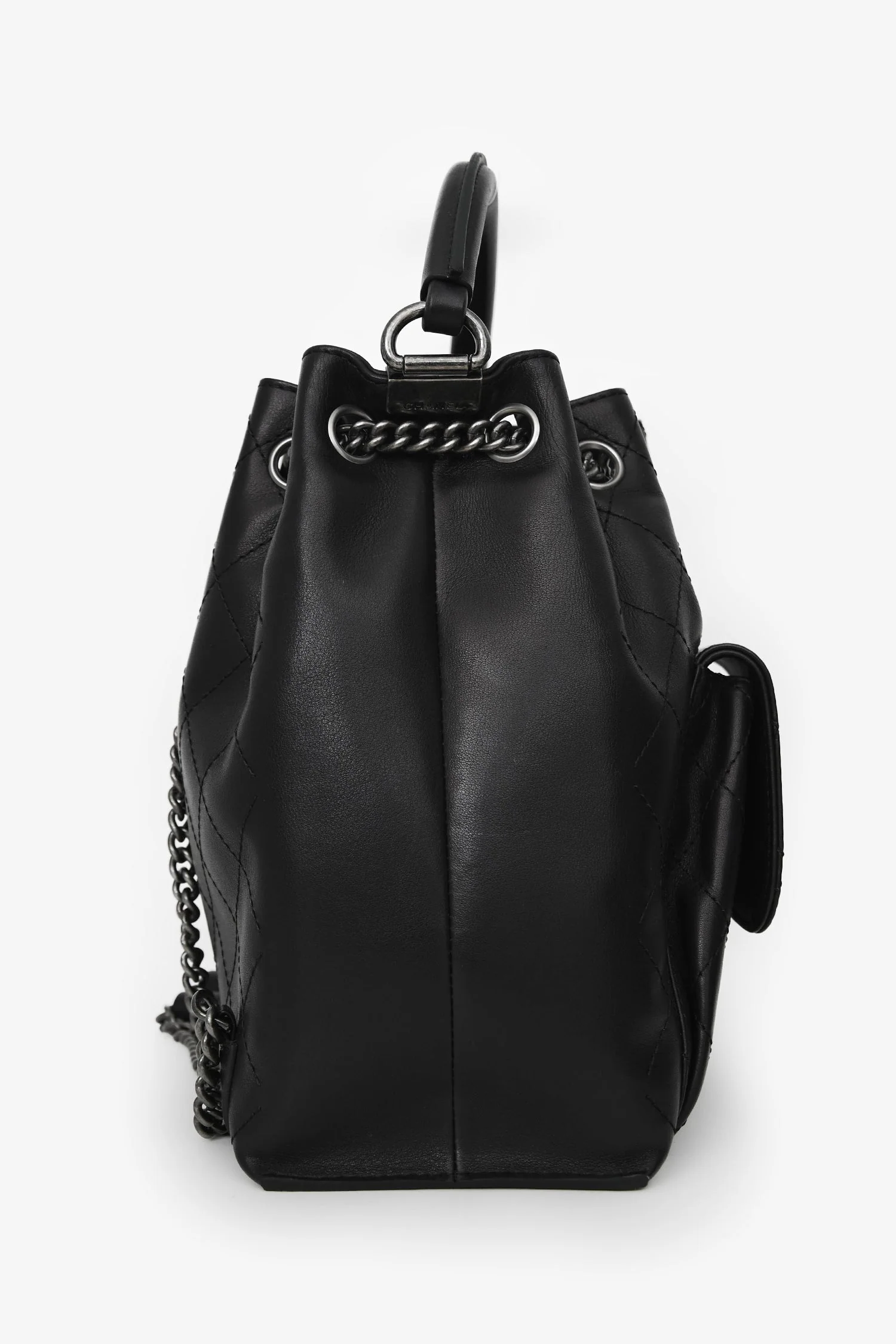 Pre-Loved Chanel™ 2016 Black Quilted Calfskin Leather Medium Urban Luxury Backpack - Image 3