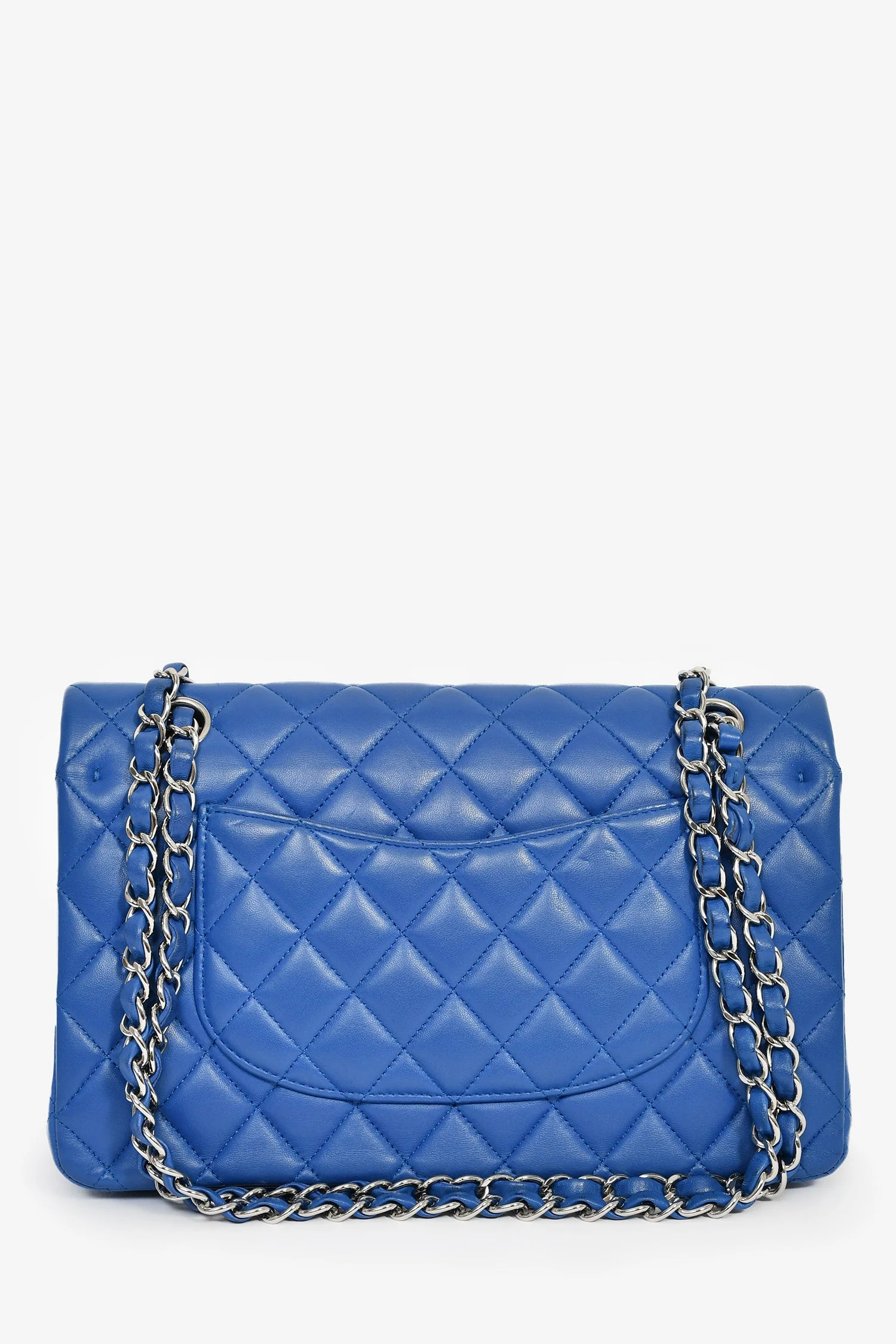 Pre-Loved Chanel™ 2016 Cobalt Blue Lambskin Medium Double Flap Shoulder Bag SHW - Image 2