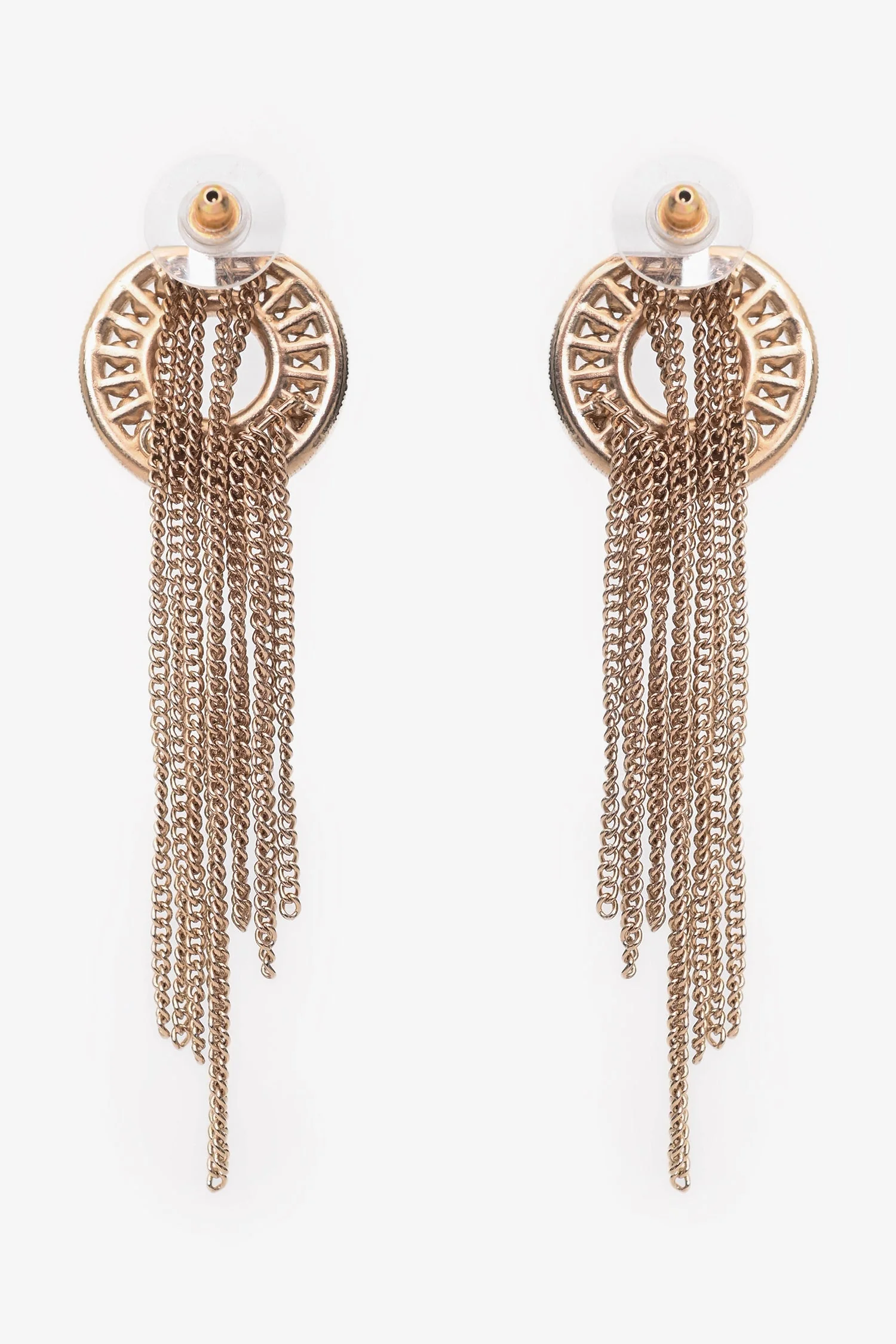 Pre-Loved Chanel™ 2016 Gold Tone Metal/Faux Pearl Tassel Earrings - Image 3