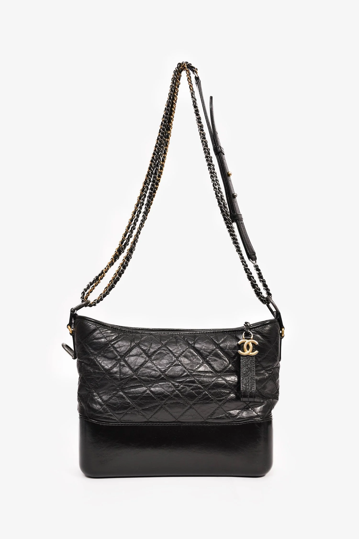 Pre-Loved Chanel™ 2017/18 Black Aged Calfskin Medium Gabrielle Hobo - Image 7