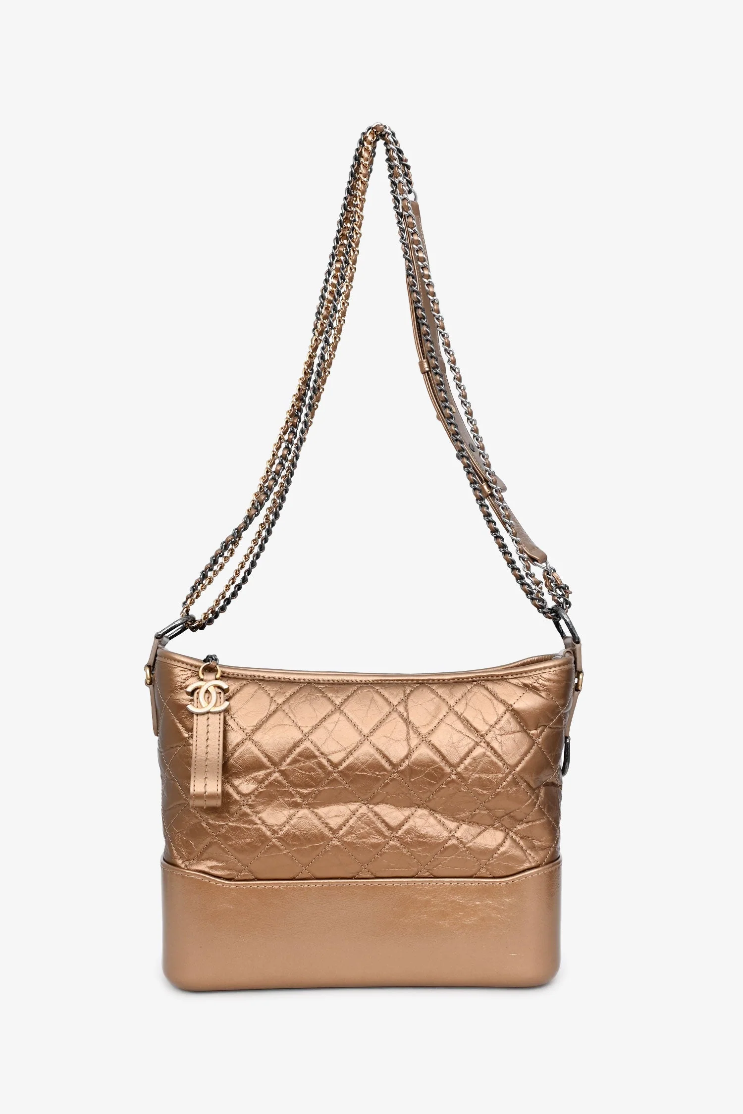 Pre-Loved Chanel™ 2017-18 Gold Medium Gabrielle Hobo - Image 7