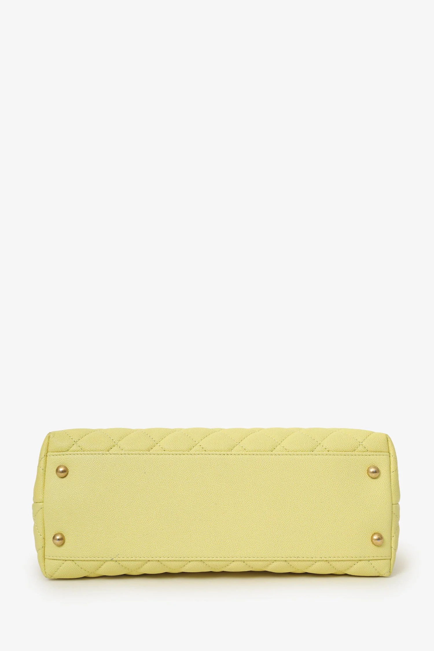 Chanel™ 2017-18 Yellow Caviar Leather Medium 'Coco' Top Handle With Strap - Image 5