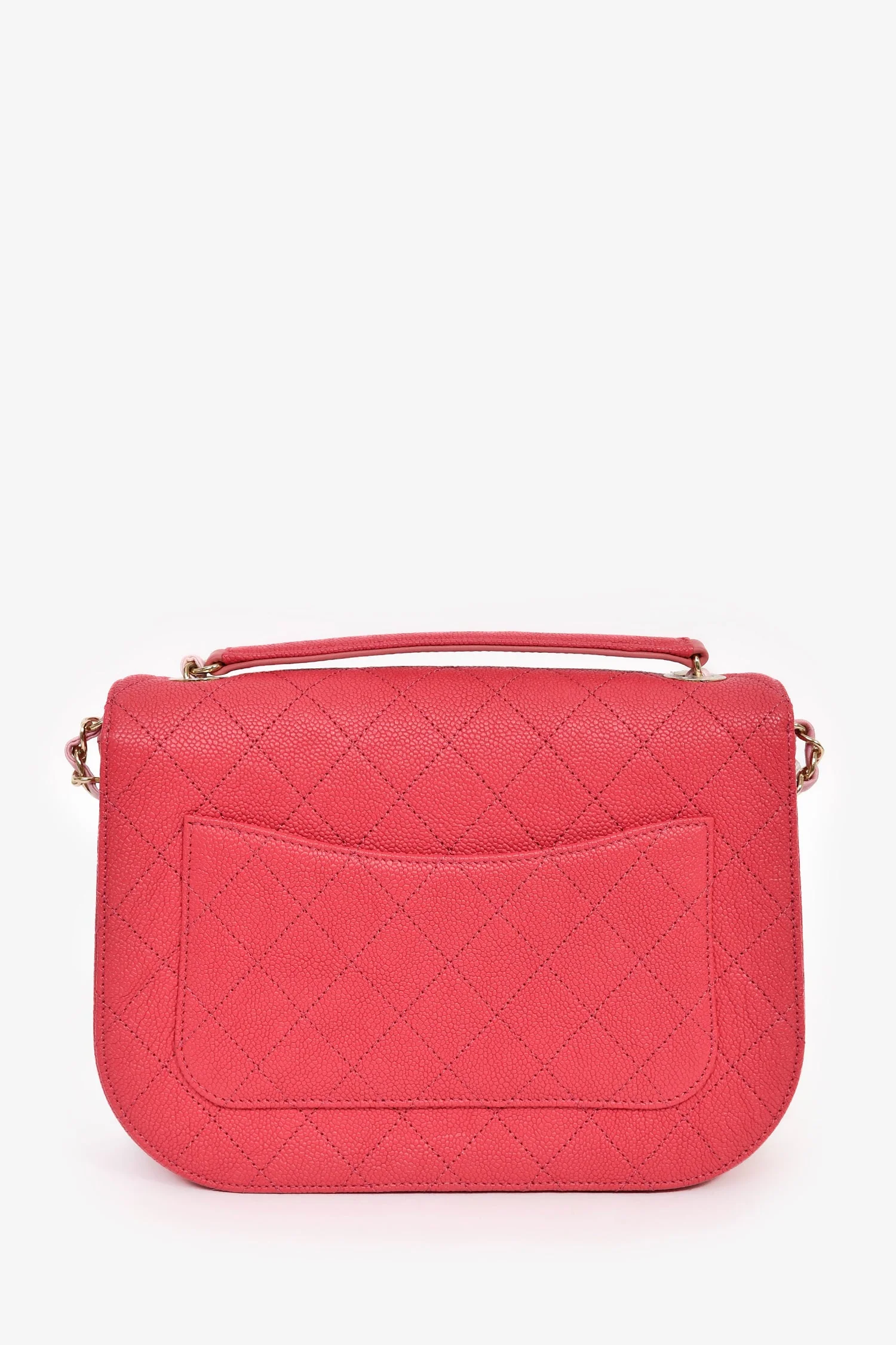 Pre-Loved Chanel™ 2017/2018 Two Tone Pink Caviar Leather 'Paris-Cuba' Thread Around Flap Bag - Image 2