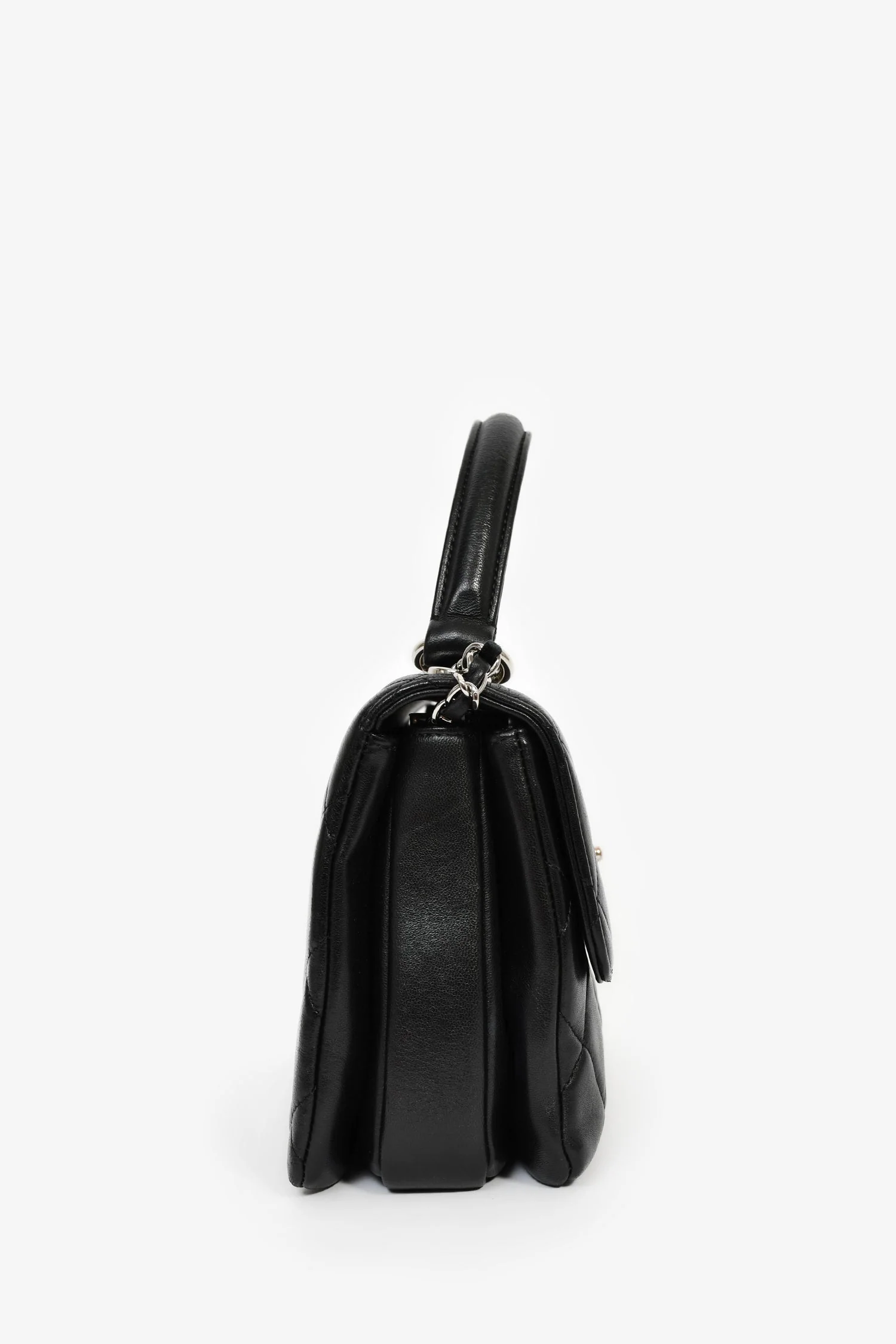 Pre-Loved Chanel™ 2017 Black Lambskin Leather Trendy Top Handle Bag - Image 3