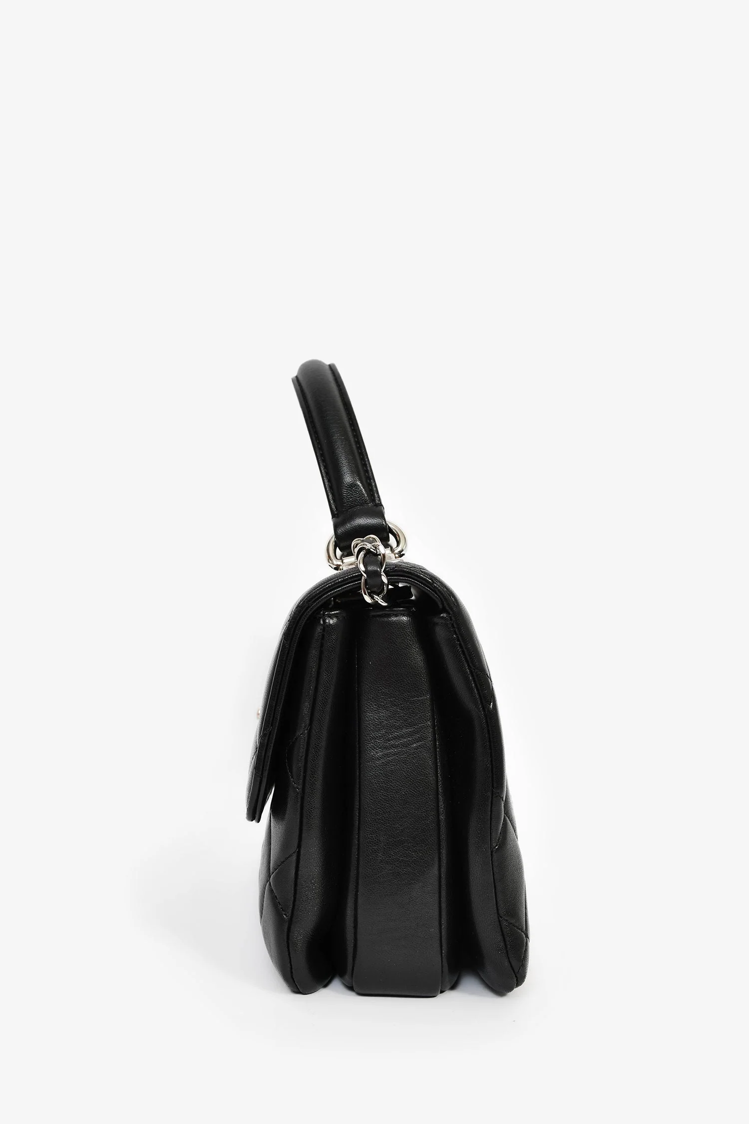 Pre-Loved Chanel™ 2017 Black Lambskin Leather Trendy Top Handle Bag - Image 4