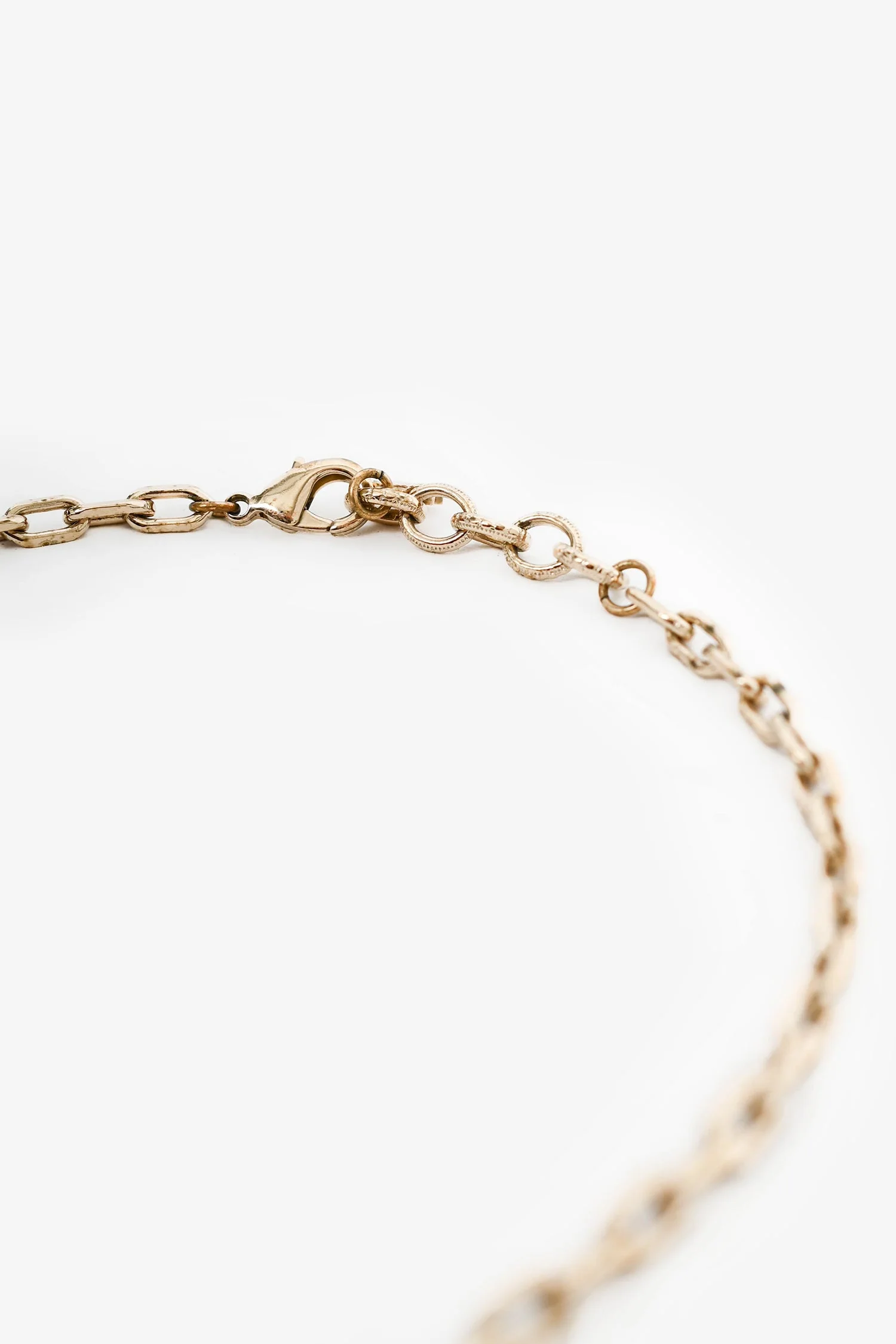 Pre-Loved Chanel™ 2017 Gold Toned Crystal Embellished Logo Star Choker Necklace - Image 3