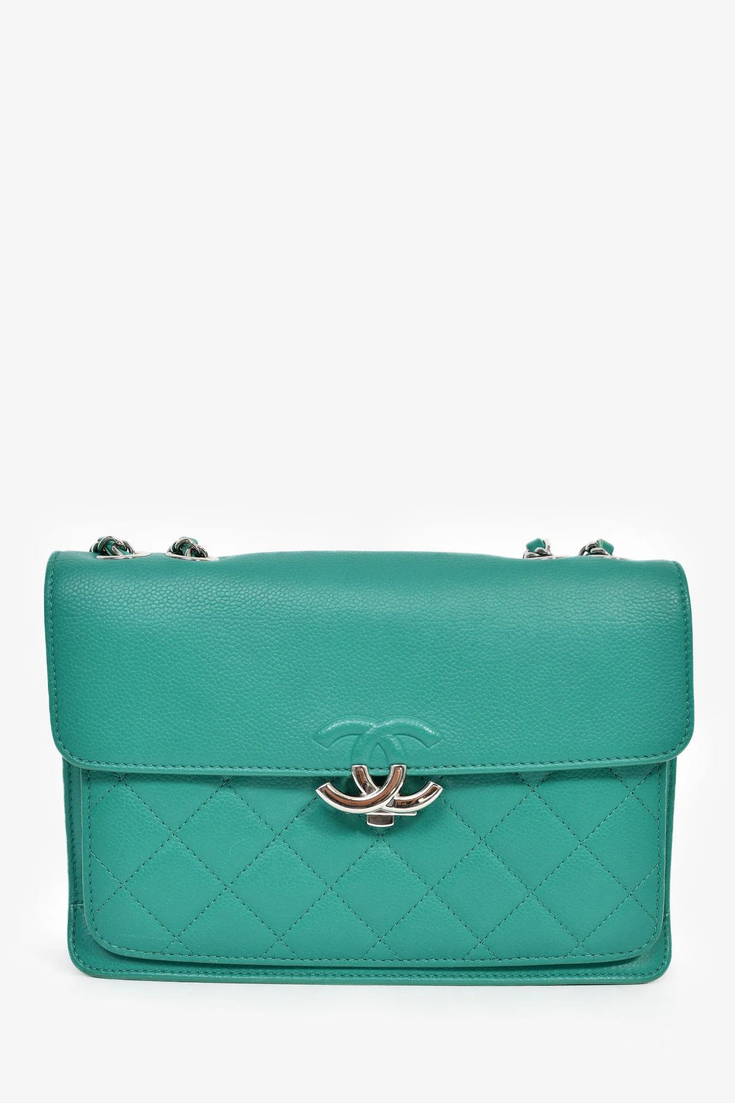 Pre-Loved Chanel™ 2017 Green Leather CC Urban Companion Flap Bag
