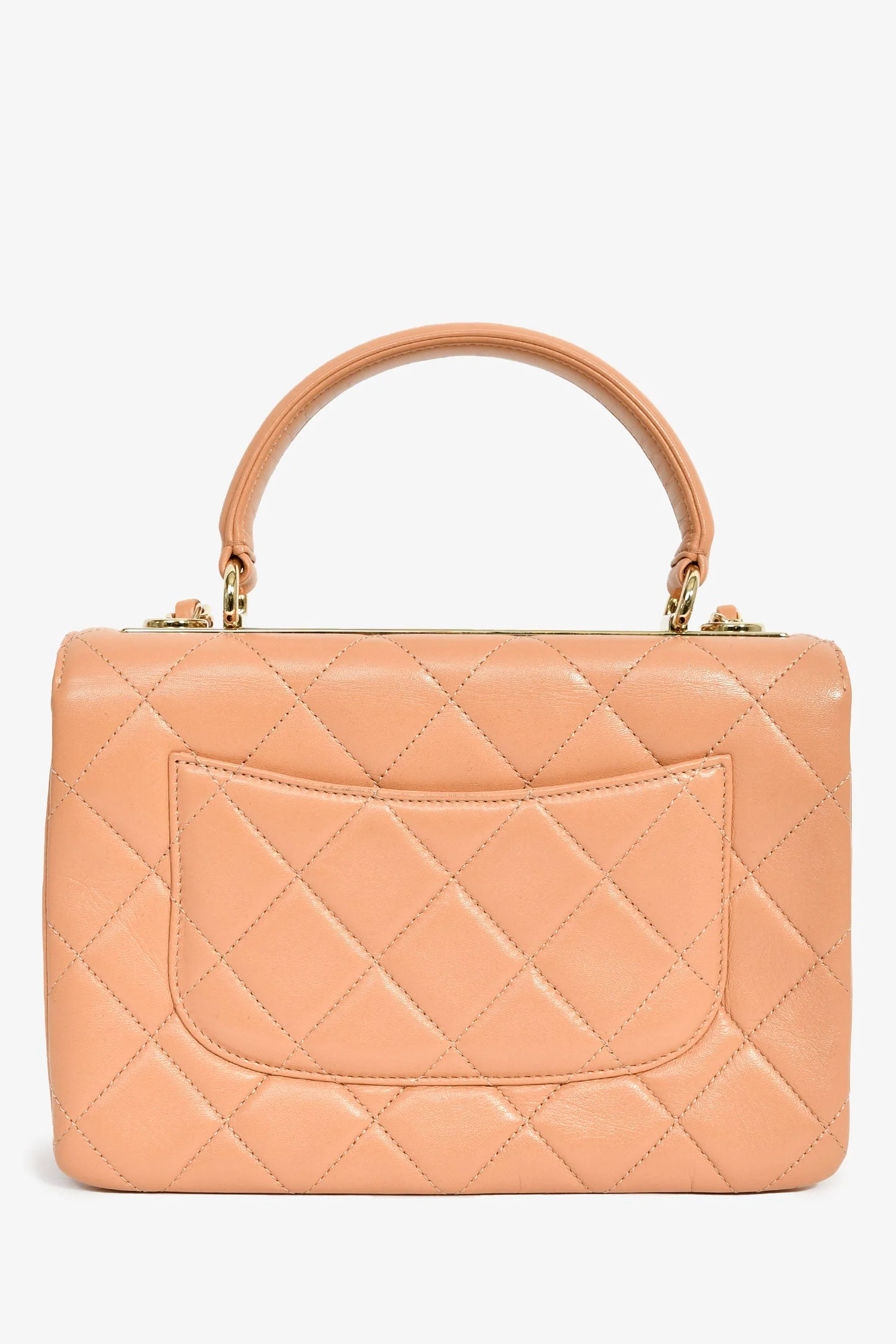 Pre-Loved Chanel™ 2017 Tan Lambskin Leather Small 'Trendy' Bag - Image 2