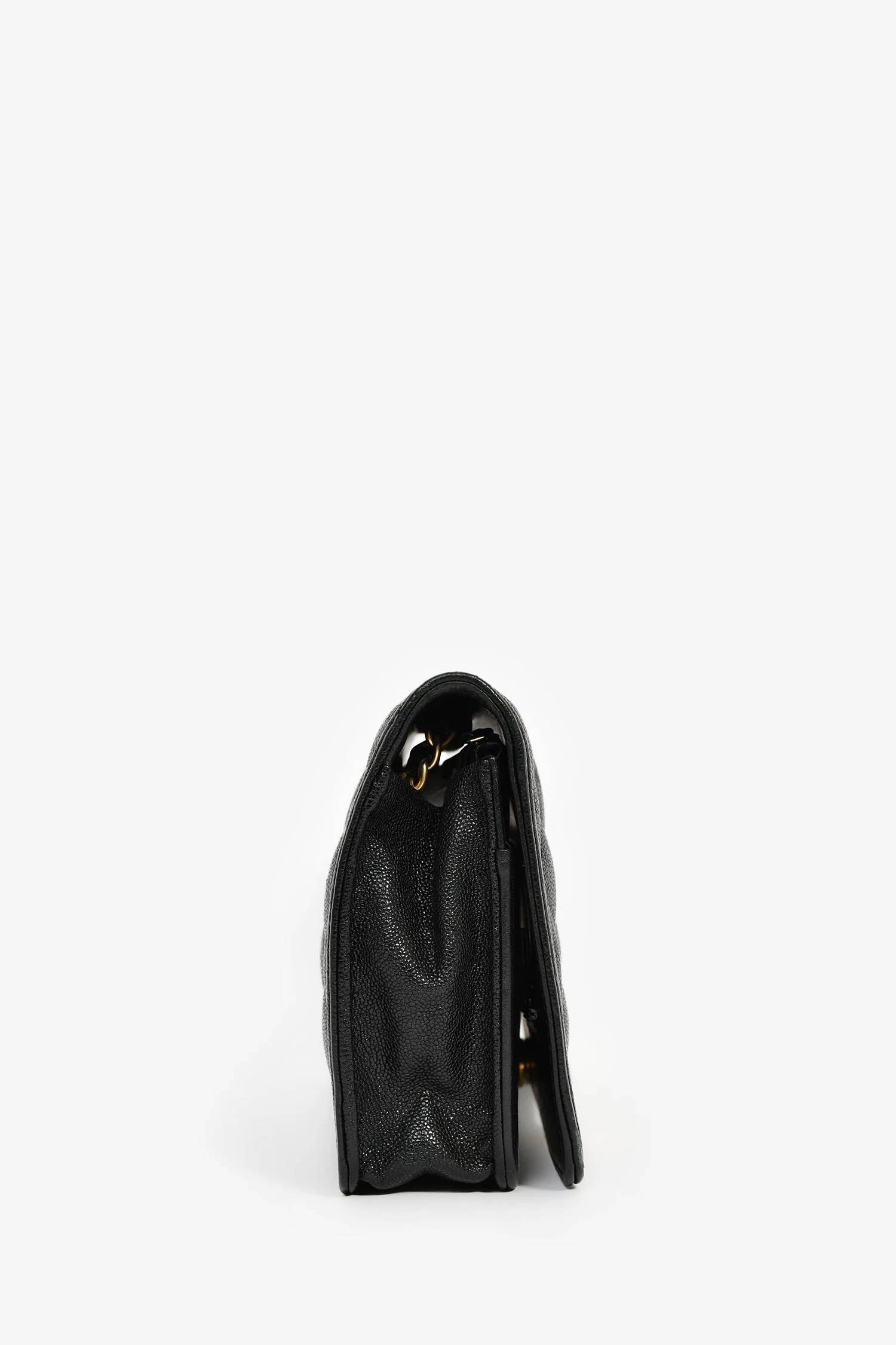 Pre-Loved Chanel™ 2018/19 Black Caviar Leather CC Boy Wallet on Chain - Image 3