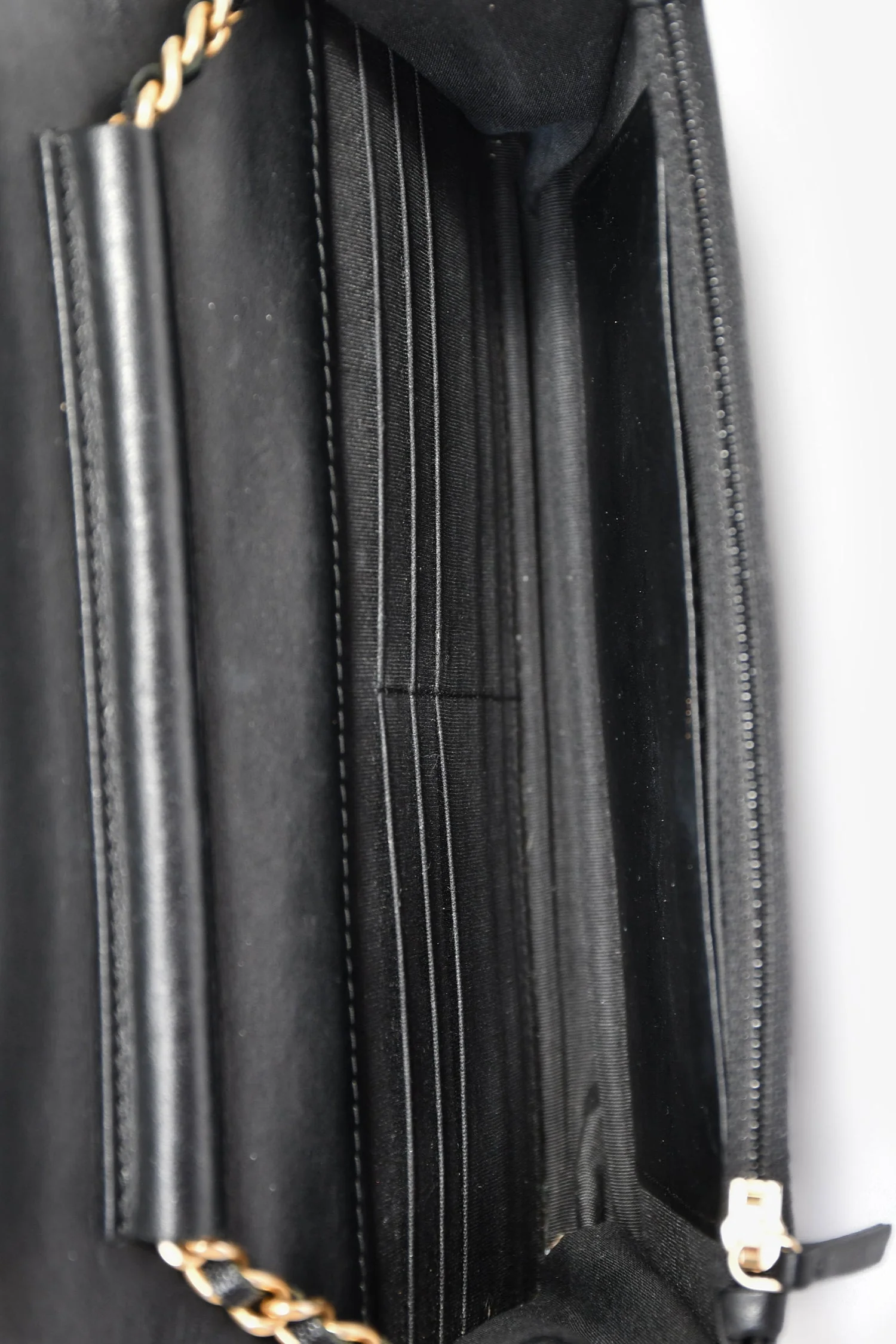 Pre-Loved Chanel™ 2018/19 Black Caviar Leather CC Boy Wallet on Chain - Image 6