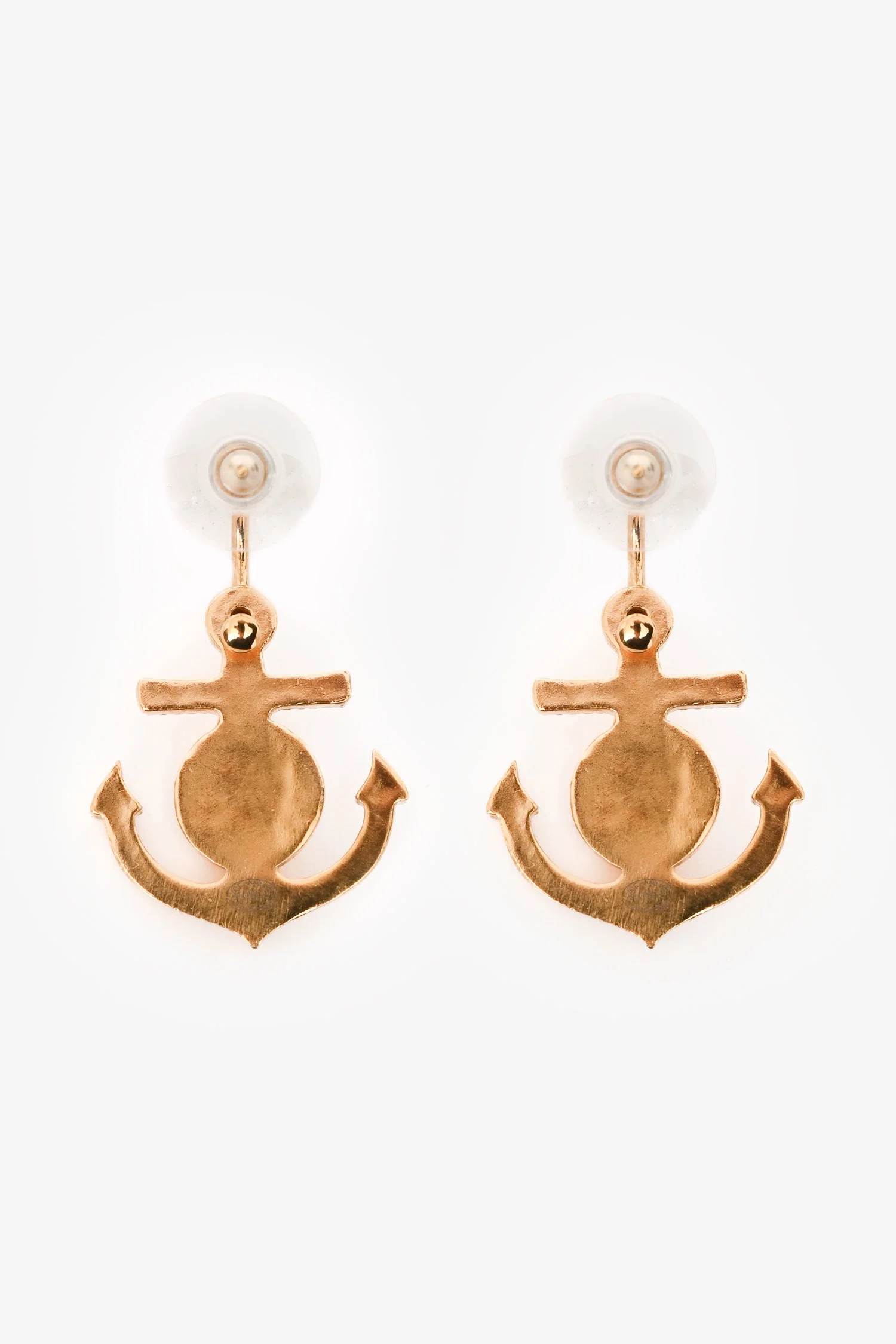 Pre-Loved Chanel™ 2018 Autumn Runway Gold-Tone CC Logo Anchor Earrings - Image 2