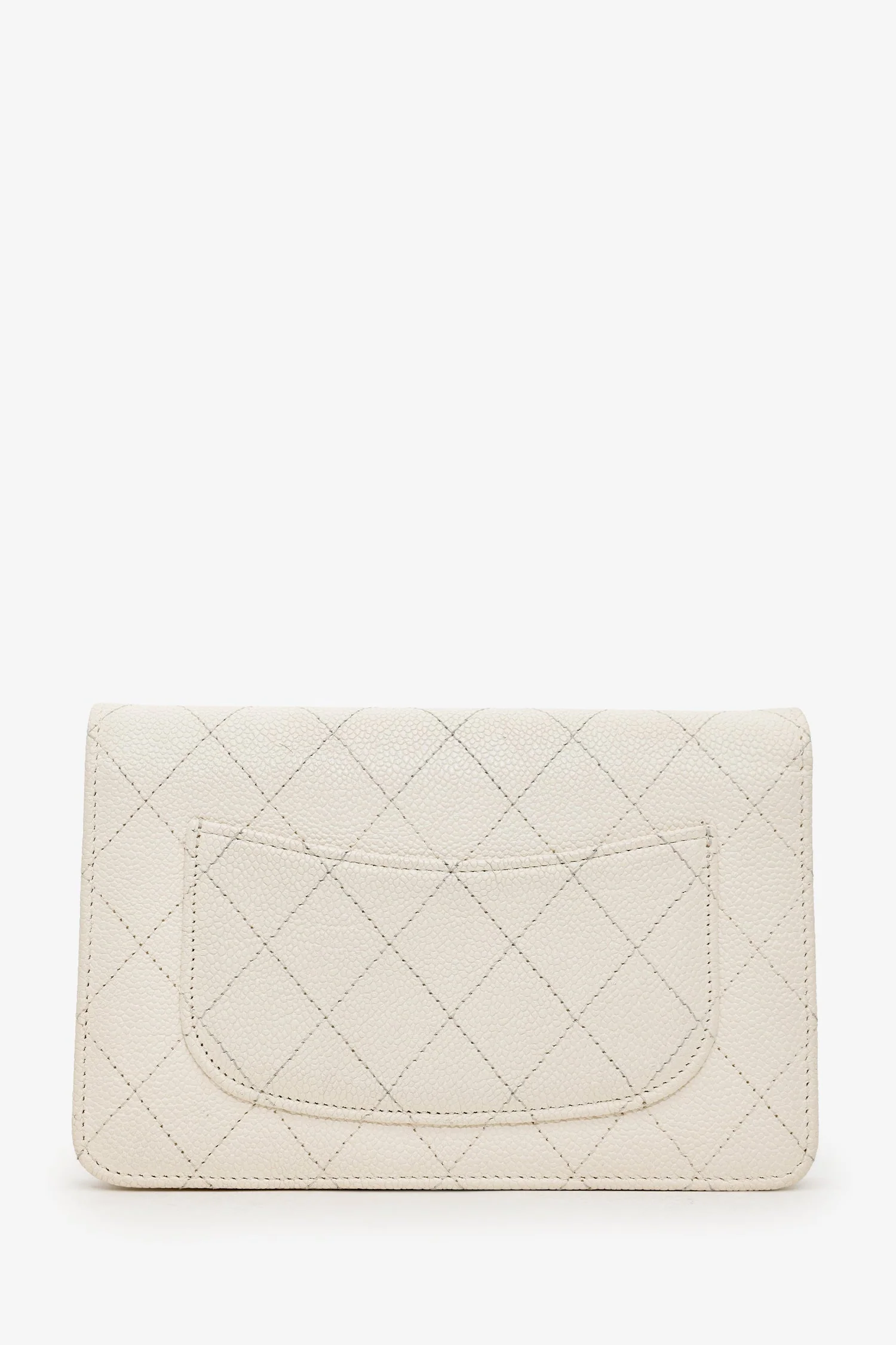 Pre-Loved Chanel™ 2018 Beige Caviar Leather Cuba Wallet On Chain - Image 2