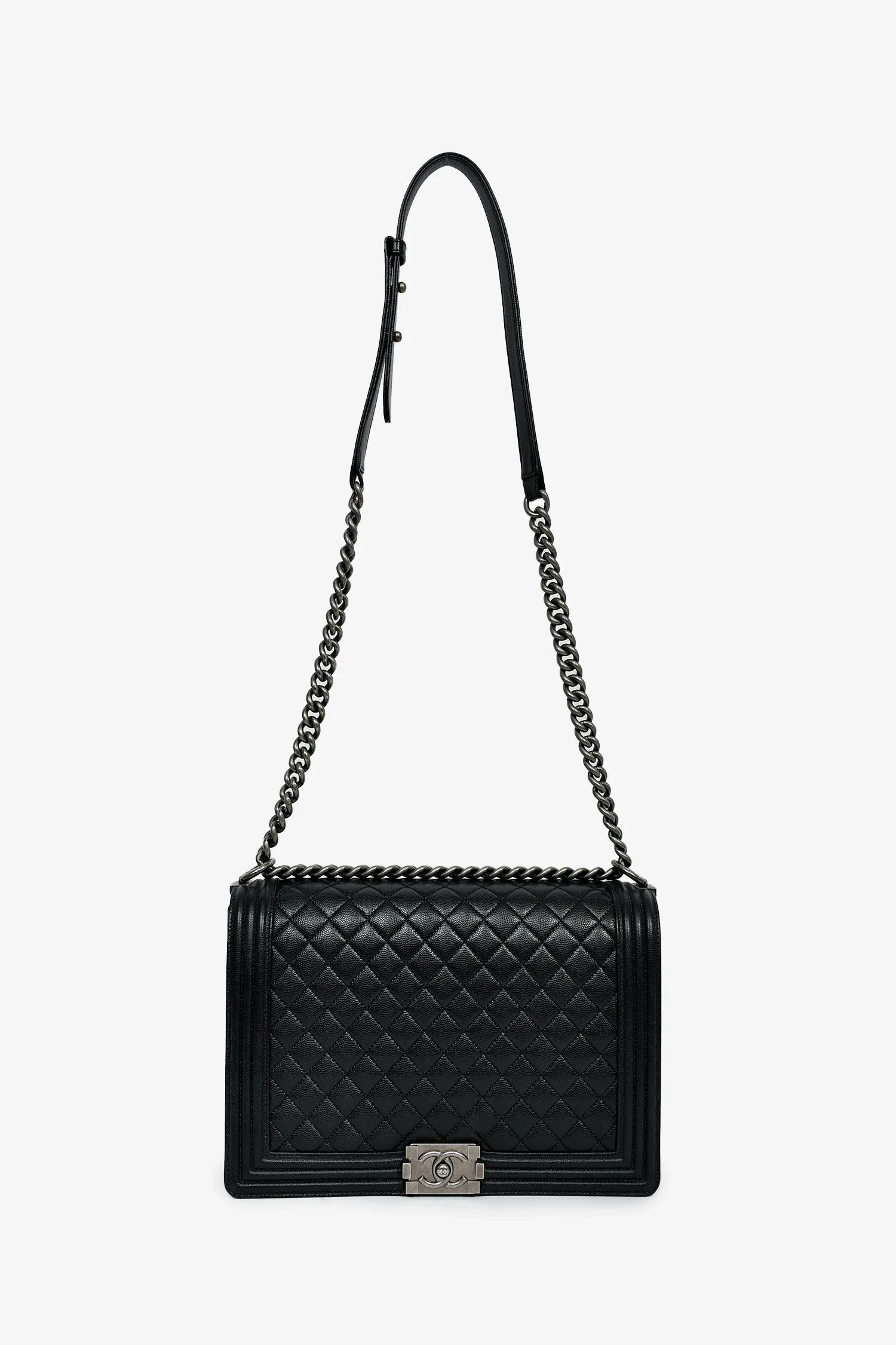 Pre-Loved Chanel™ 2018 Black Caviar Large Boy Bag - Image 7
