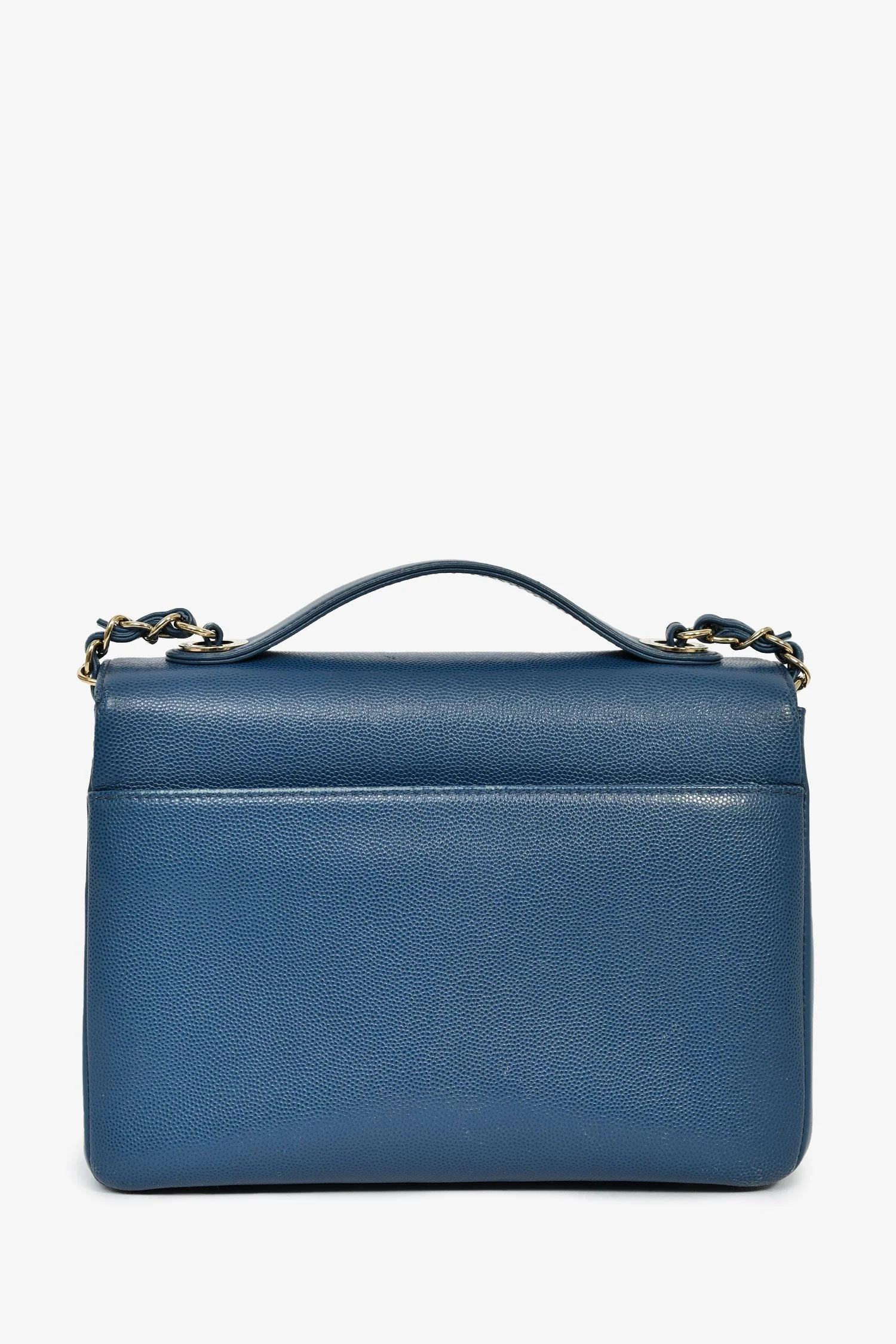 Pre-Loved Chanel™ 2018 Blue Caviar Leather Business Affinity Top Handle Bag - Image 2