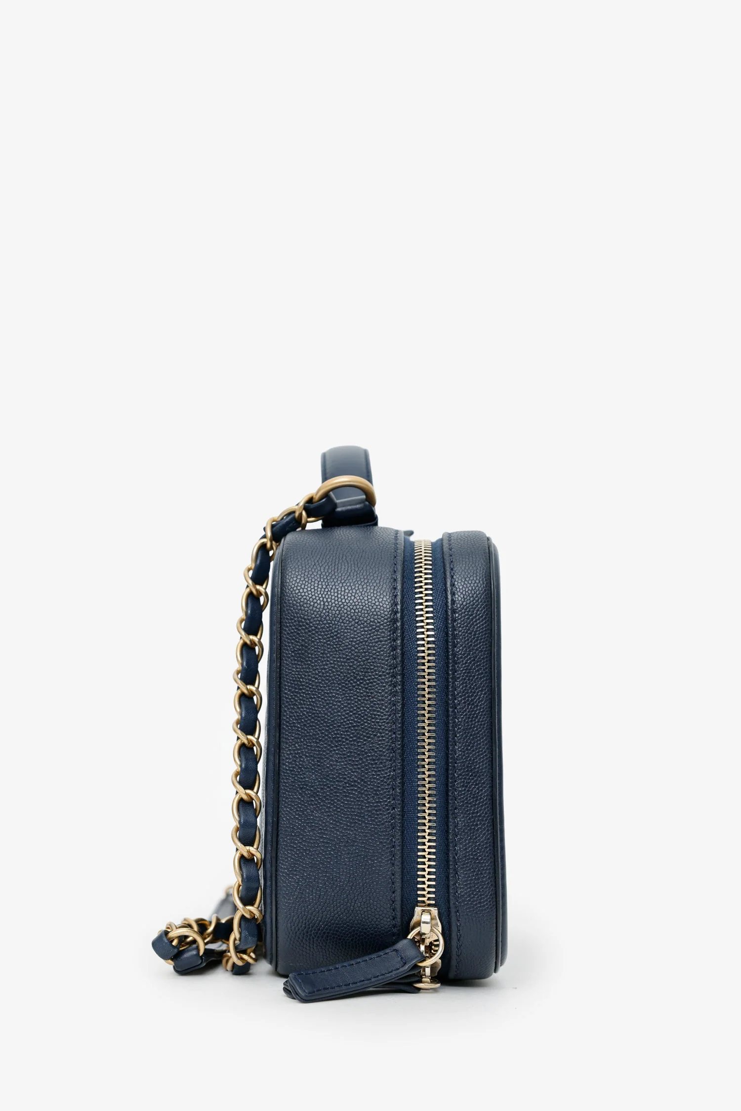 Pre-Loved Chanel™ 2018 Navy Caviar Medium Filigree Vanity Case Bag - Image 3