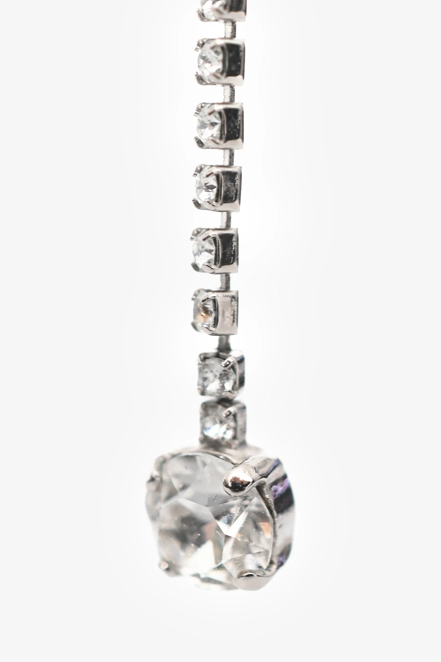 Pre-Loved Chanel™ 2018 Silver Tone Metal CC Crystal Ear Pendants - Image 2