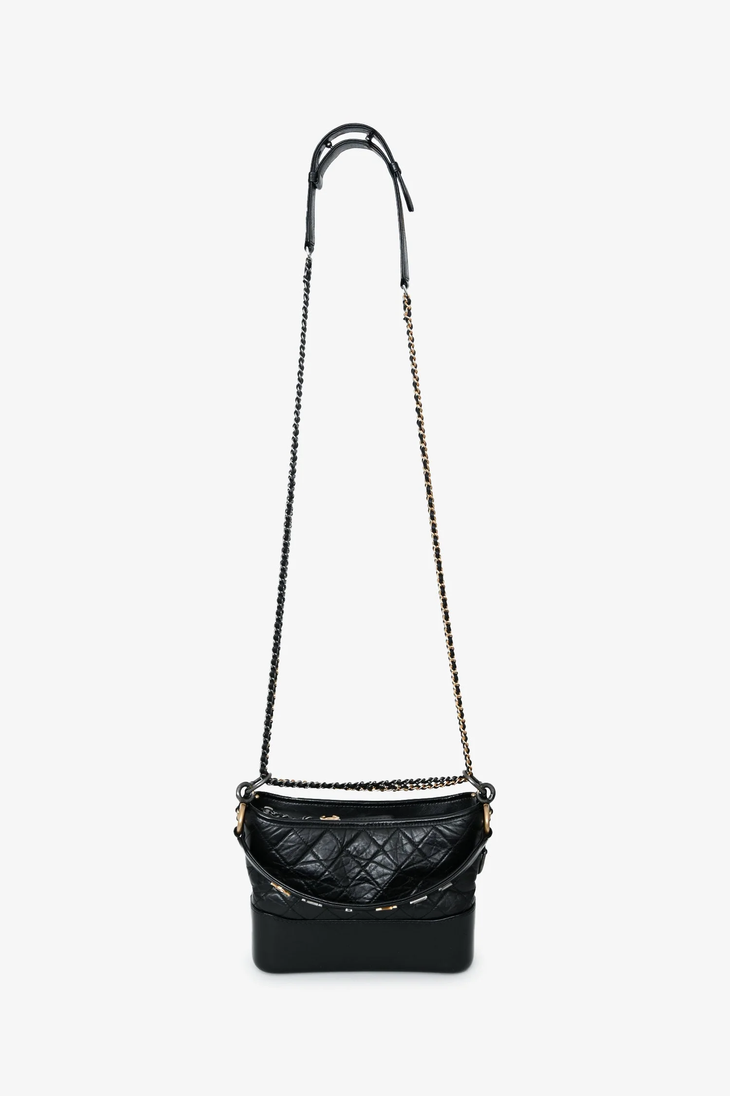 Pre-Loved Chanel™ 2019-20 Black Leather Medium Gabrielle Crossbody Bag with Logo Strap - Image 7
