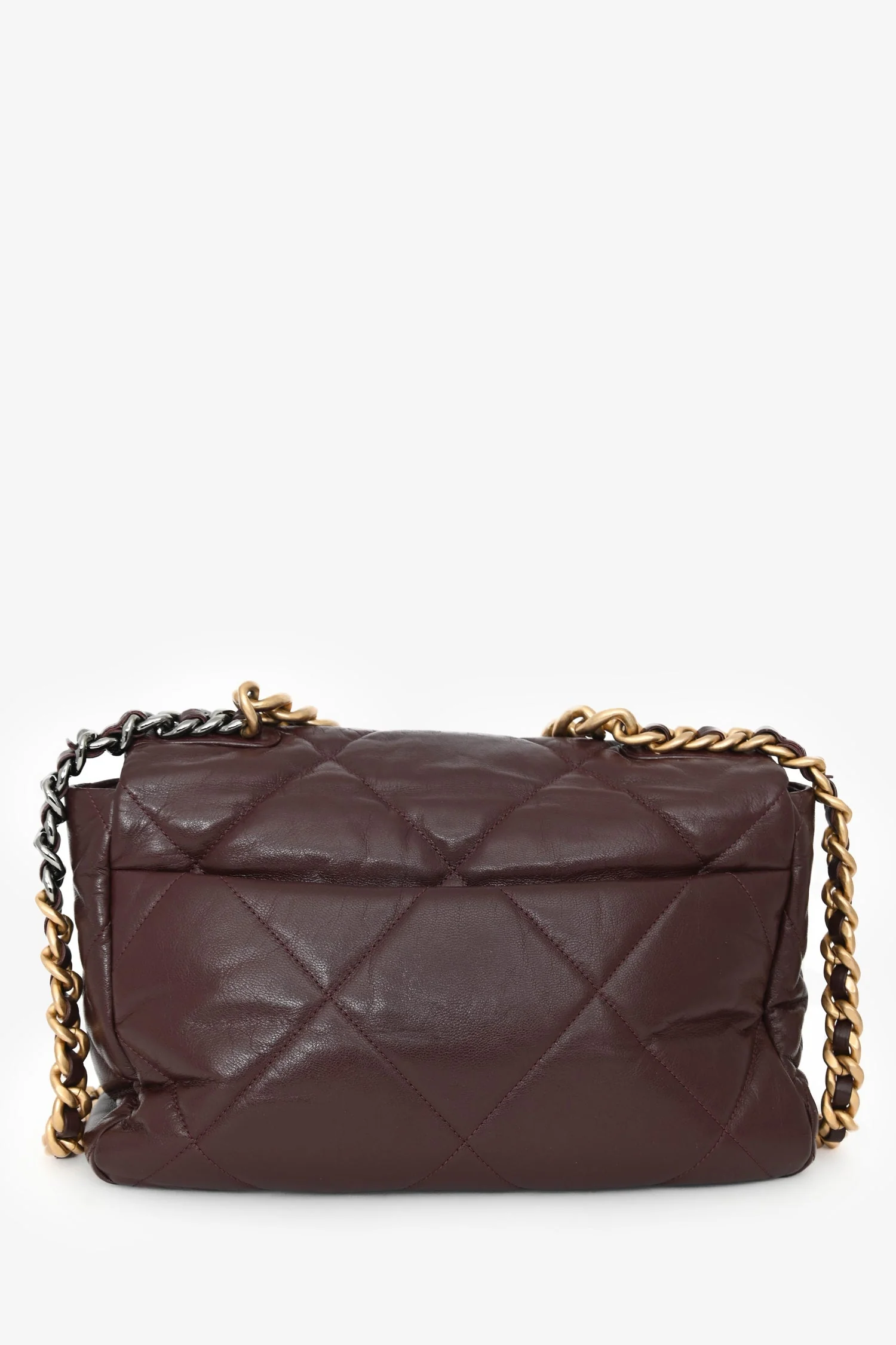 Pre-Loved Chanel™ 2019-20 Burgundy Leather Large 19 Flap Chain Bag - Image 2