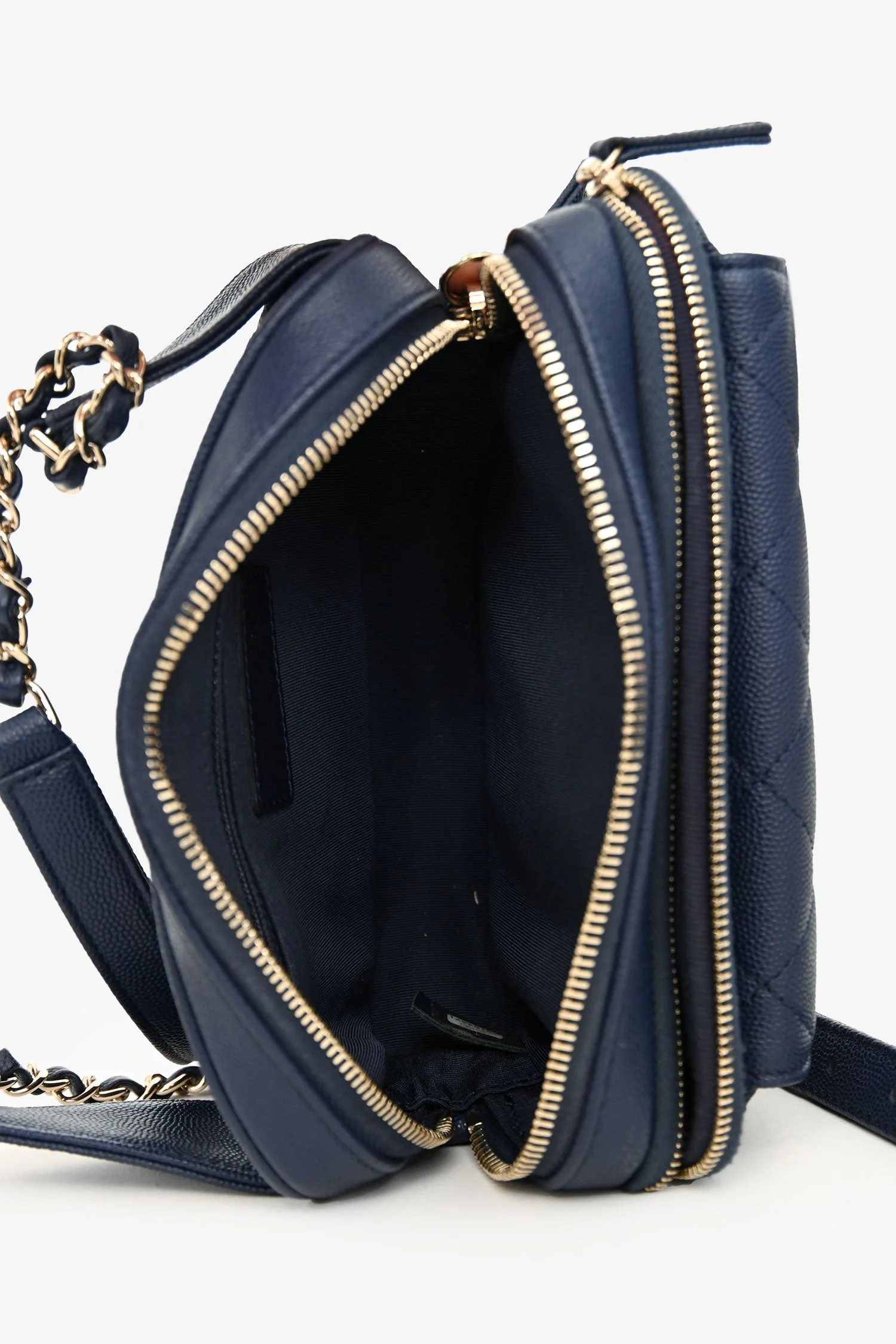 Chanel™ 2019-20 Navy Caviar Leather Casual Trip Belt Bag with Insert - Image 6
