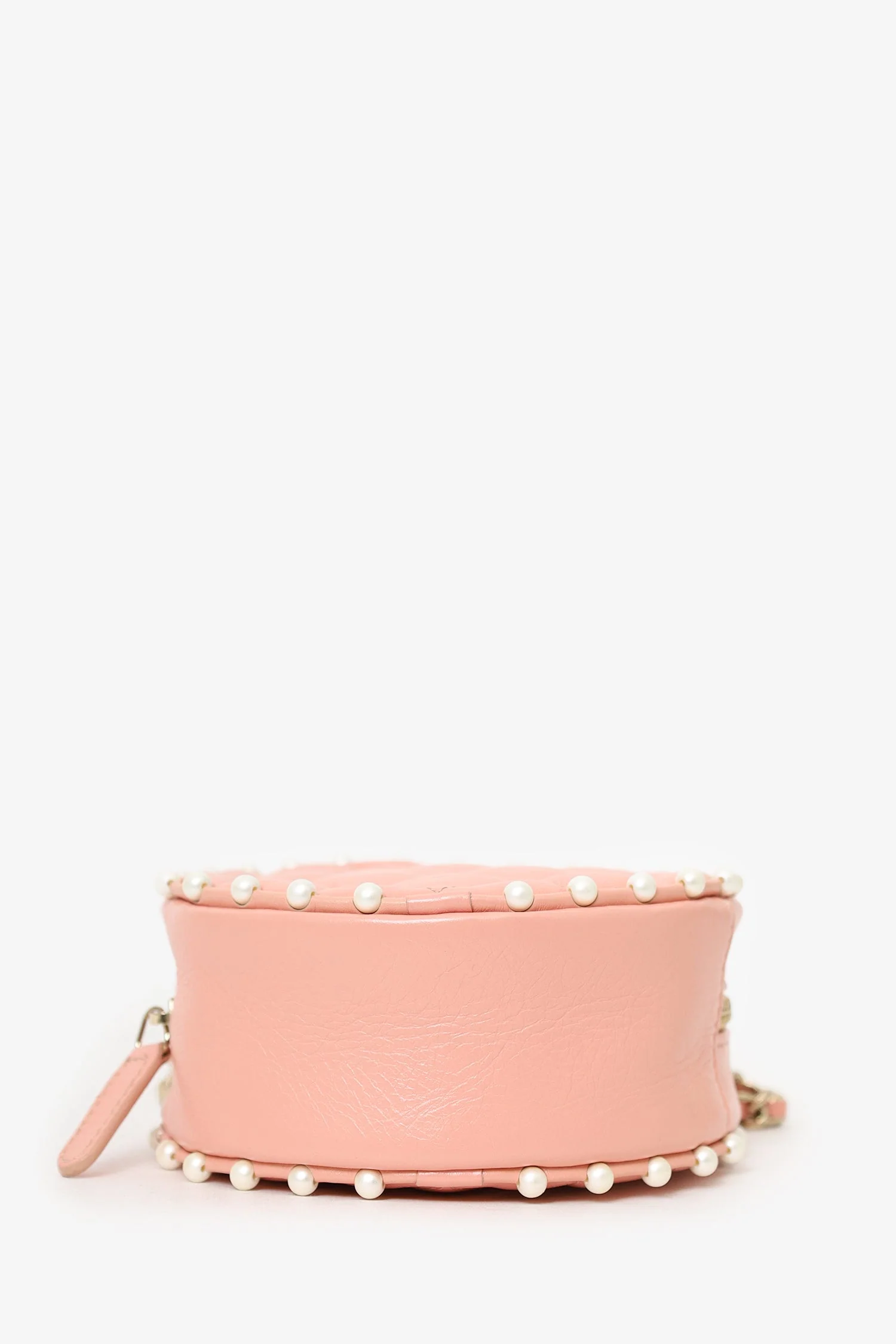 Chanel™ 2019-20 Pink Pearl Round Crossbody Bag - Image 6