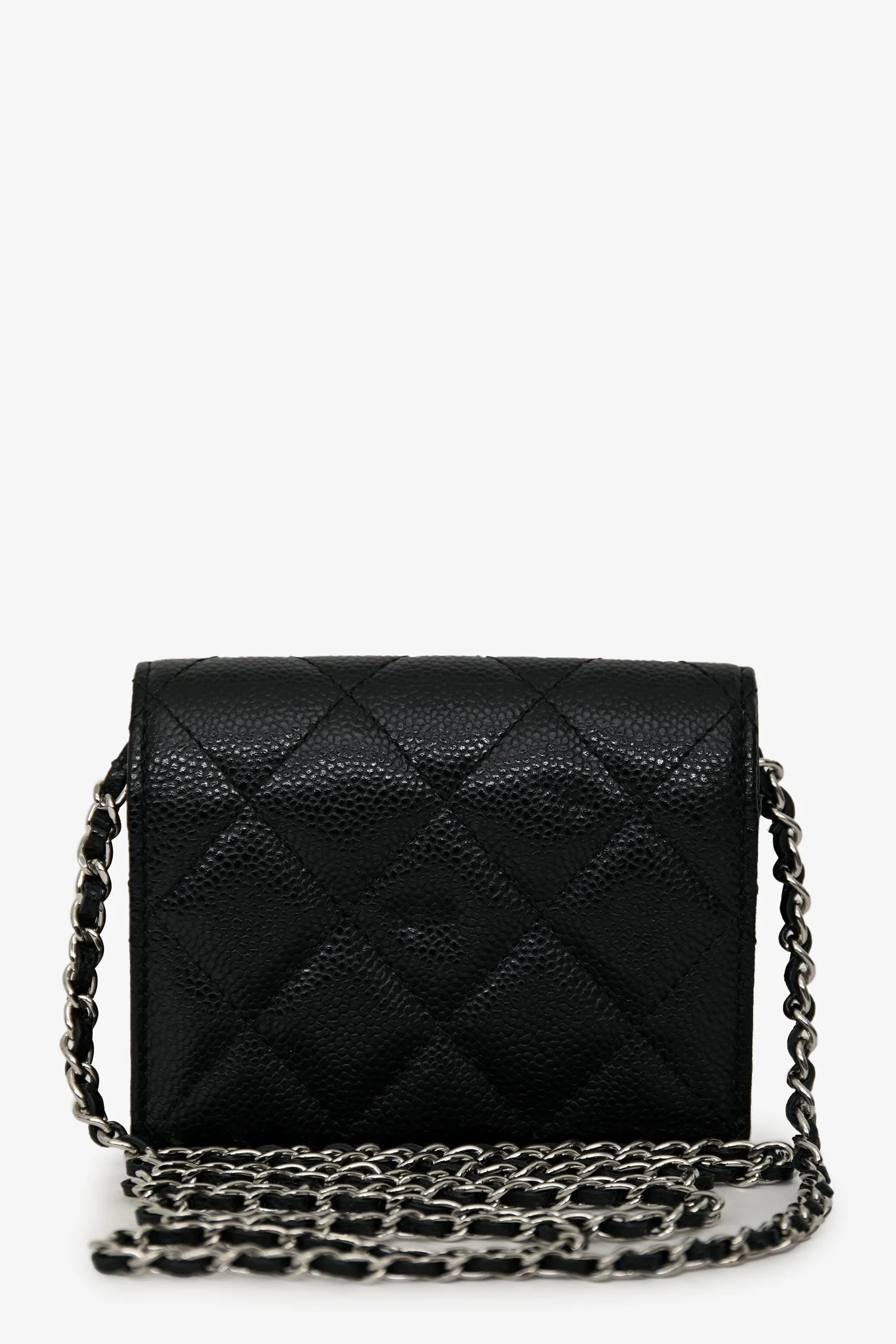 Pre-Loved Chanel™ 2019-2020 Black Caviar Leather Cardholder On Chain - Image 2