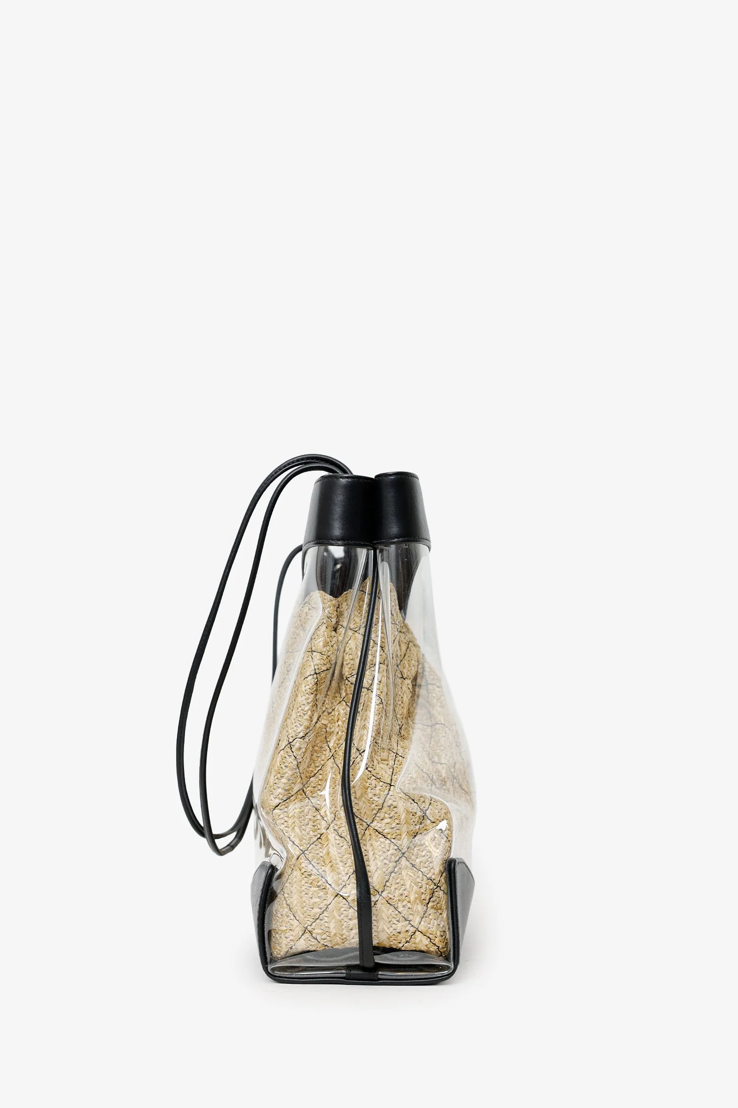 Pre-Loved Chanel™ 2019 Black PVC Raffia 31 Shopping Bag - Image 2