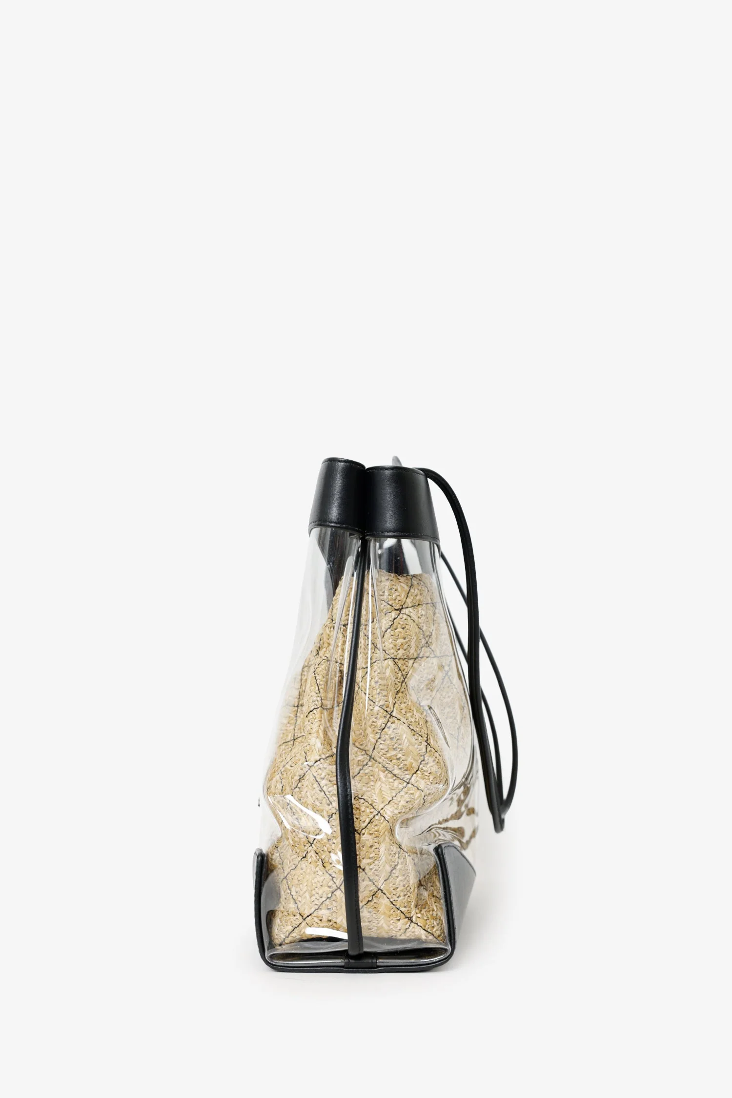Pre-Loved Chanel™ 2019 Black PVC Raffia 31 Shopping Bag - Image 4