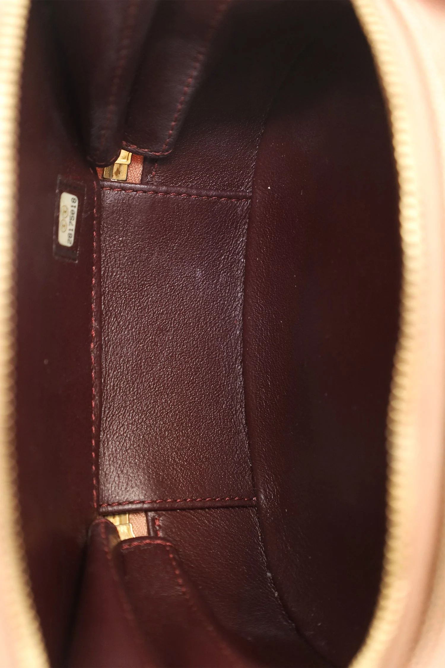 Pre-Loved Chanel™ 2019 Brown Metallic Quilted Caviar Egyptian Amulet Top Handle Camera Case - Image 8