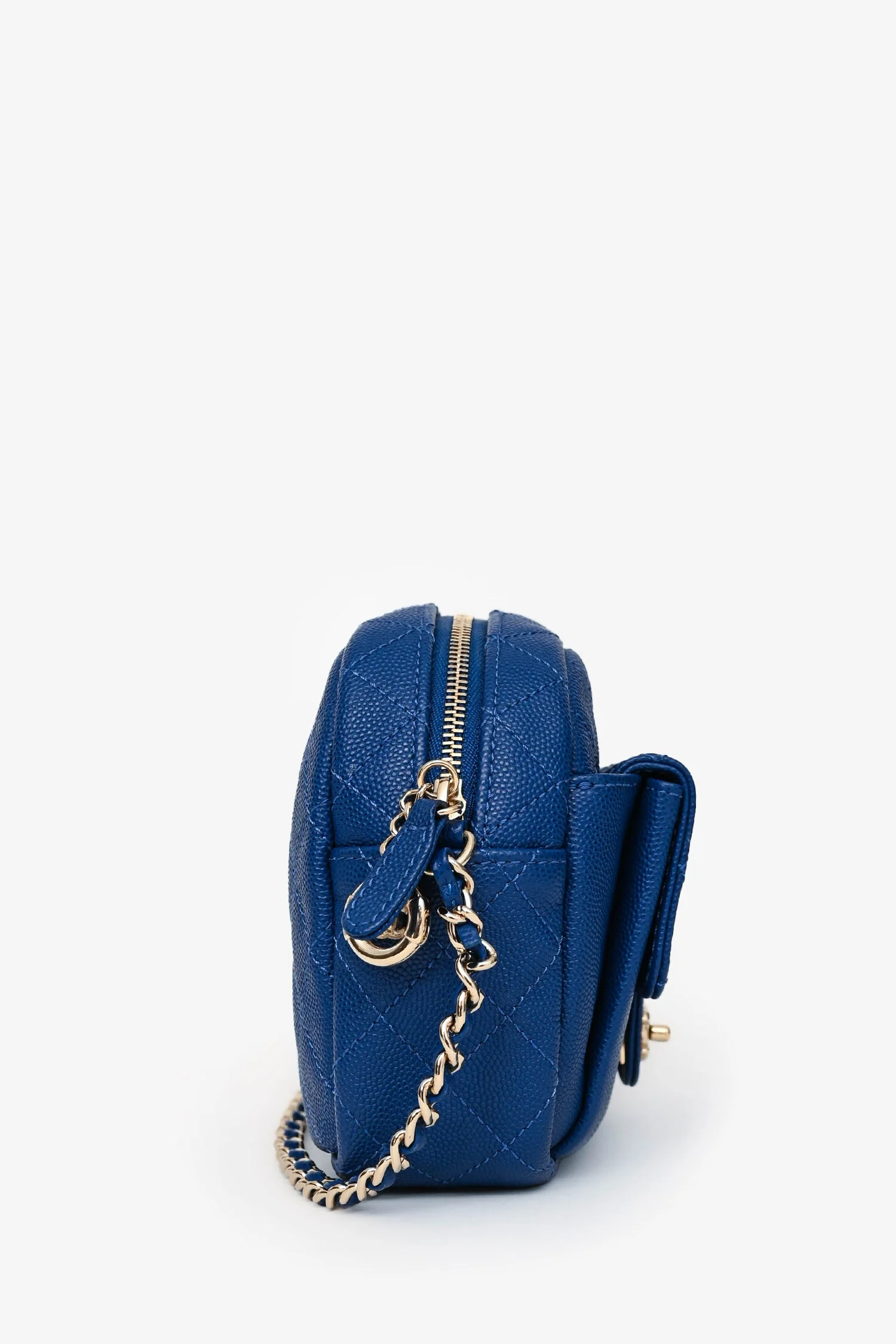 Pre-Loved Chanel™ 2019 Dark Blue Caviar Camera Bag GHW - Image 3