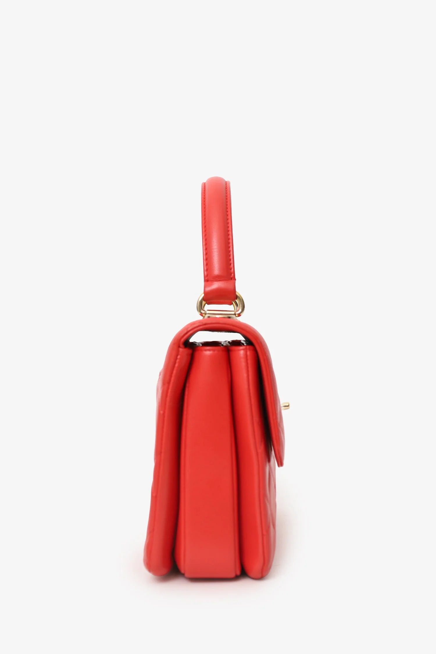 Pre-Loved Chanel™ 2019 Red Leather Trendy CC Small Top Handle - Image 3