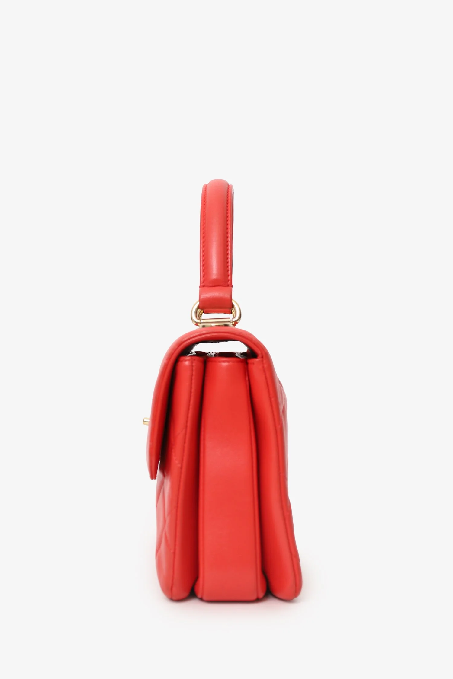 Pre-Loved Chanel™ 2019 Red Leather Trendy CC Small Top Handle - Image 4