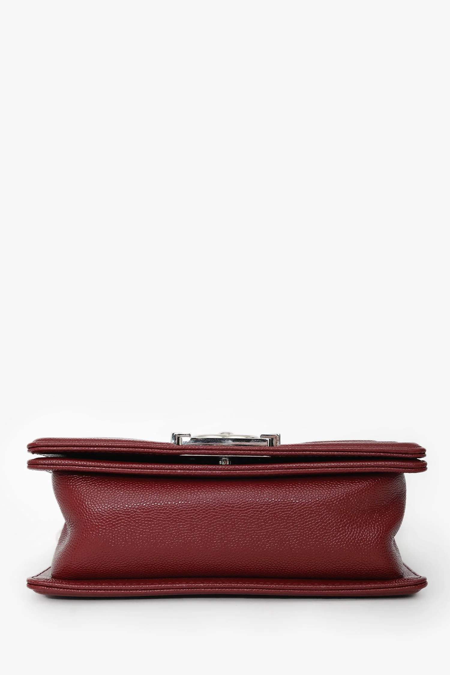Pre-Loved Chanel™ 2020/21 Burgundy Caviar Chevron Small Boy Bag - Image 5