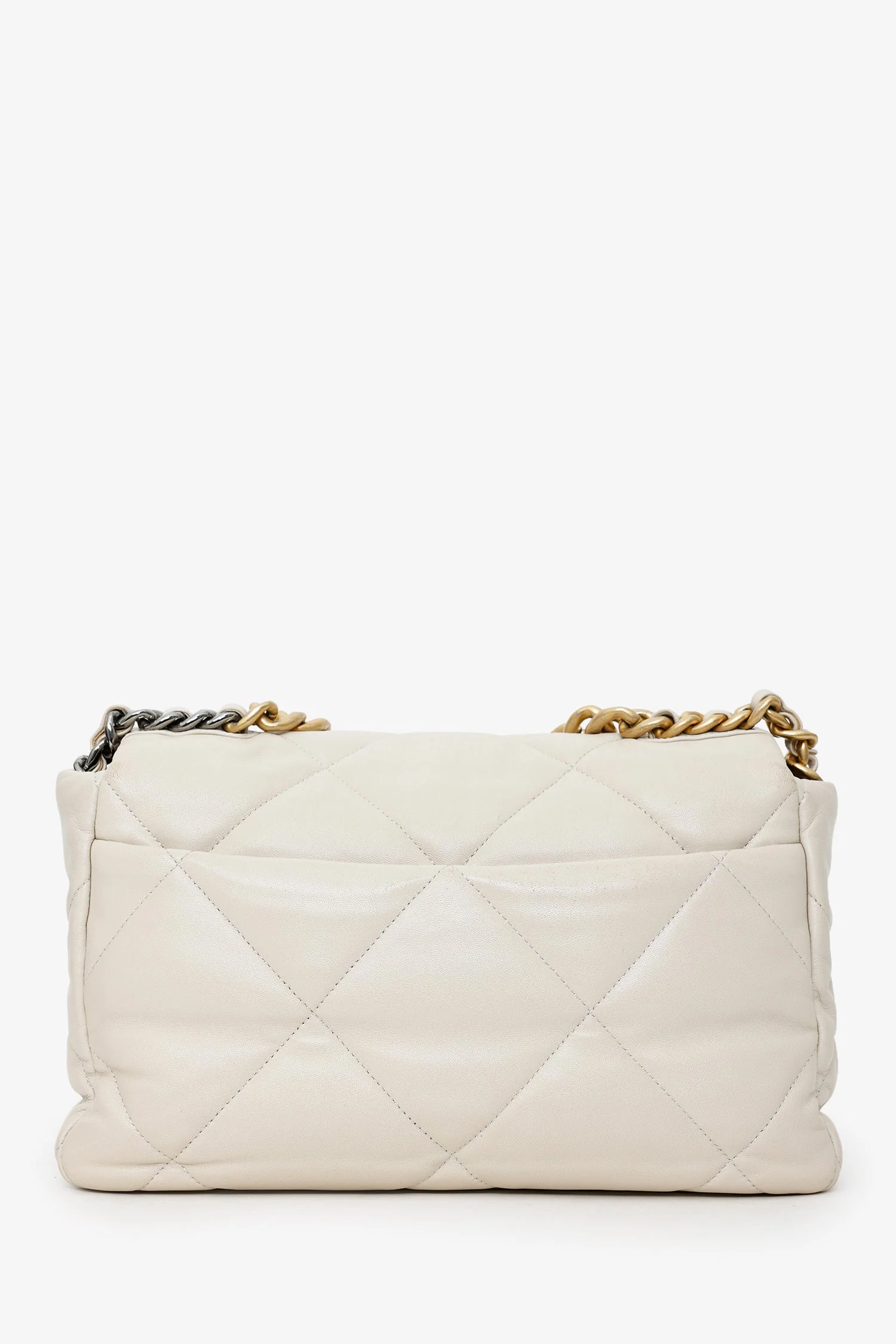 Pre-Loved Chanel™ 2020 Beige Lambskin Medium 19 Flap Bag - Image 2