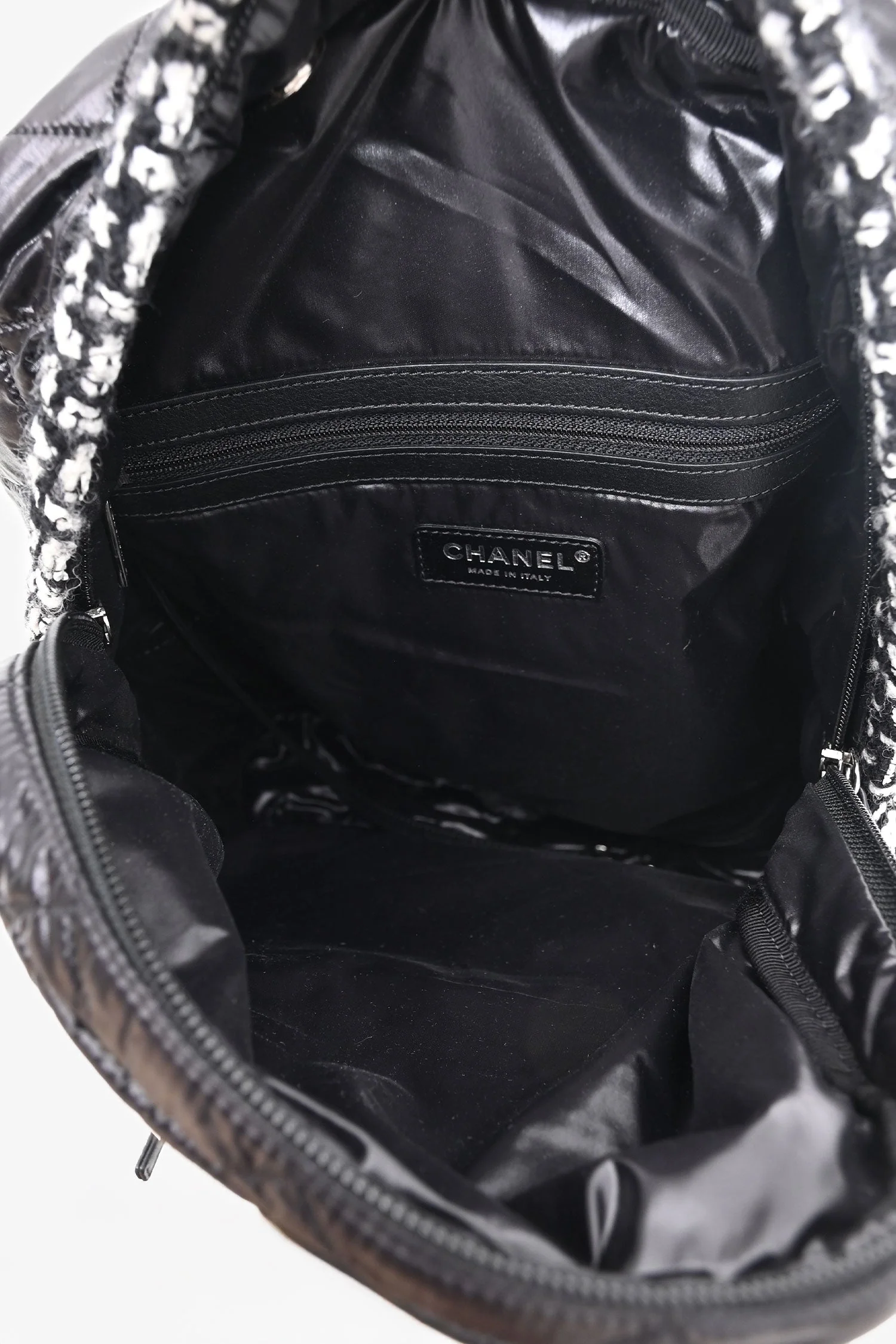 Pre-Loved Chanel™ 2020 Black Nylon/Tweed Backpack - Image 6