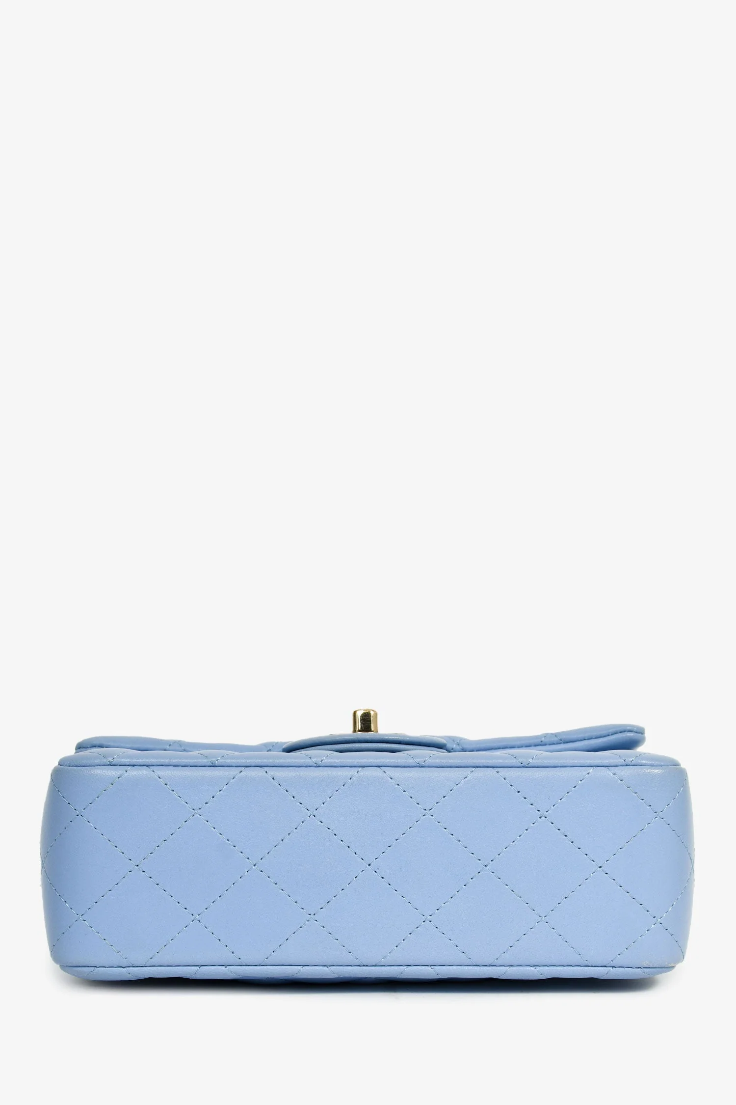 Pre-Loved Chanel™ 2020 Sky Blue Lambskin Mini Rectangle Flap Bag - Image 5