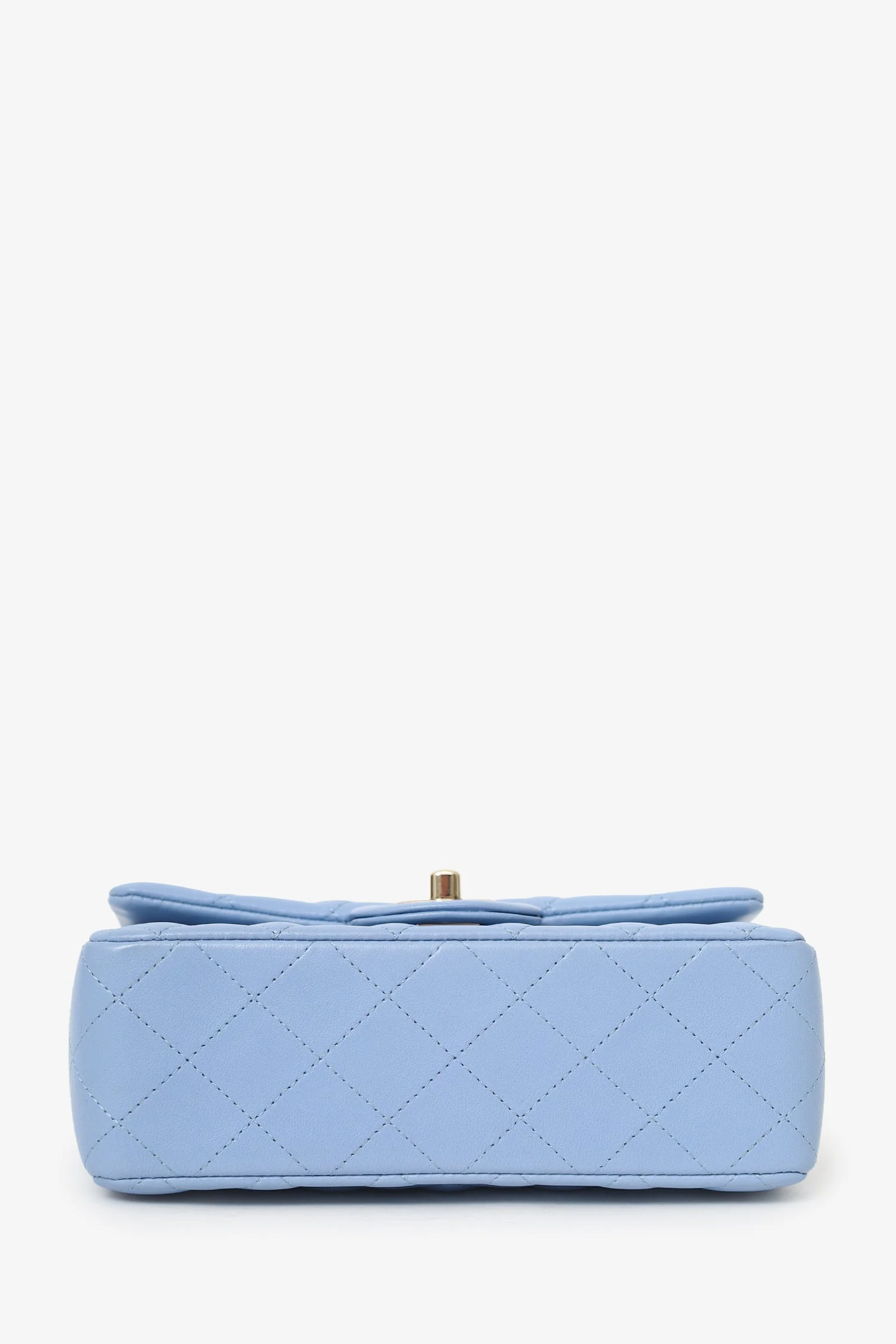 Pre-Loved Chanel™ 2020 Sky Blue Leather Quilted Mini Rectangle Flap Bag - Image 4