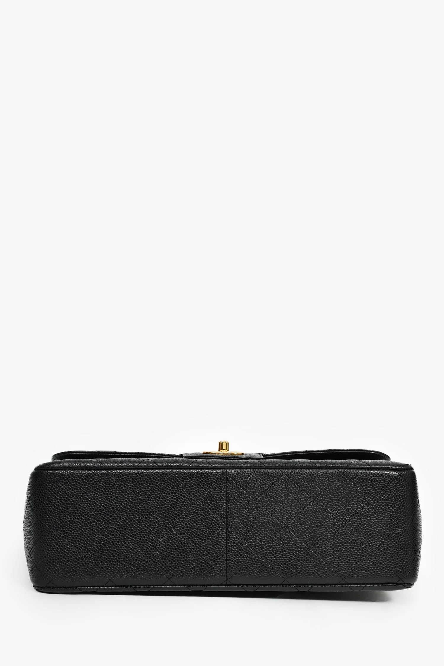 Pre-Loved Chanel™ 2021 Black Caviar Leather Jumbo Double Flap Bag GHW - Image 5