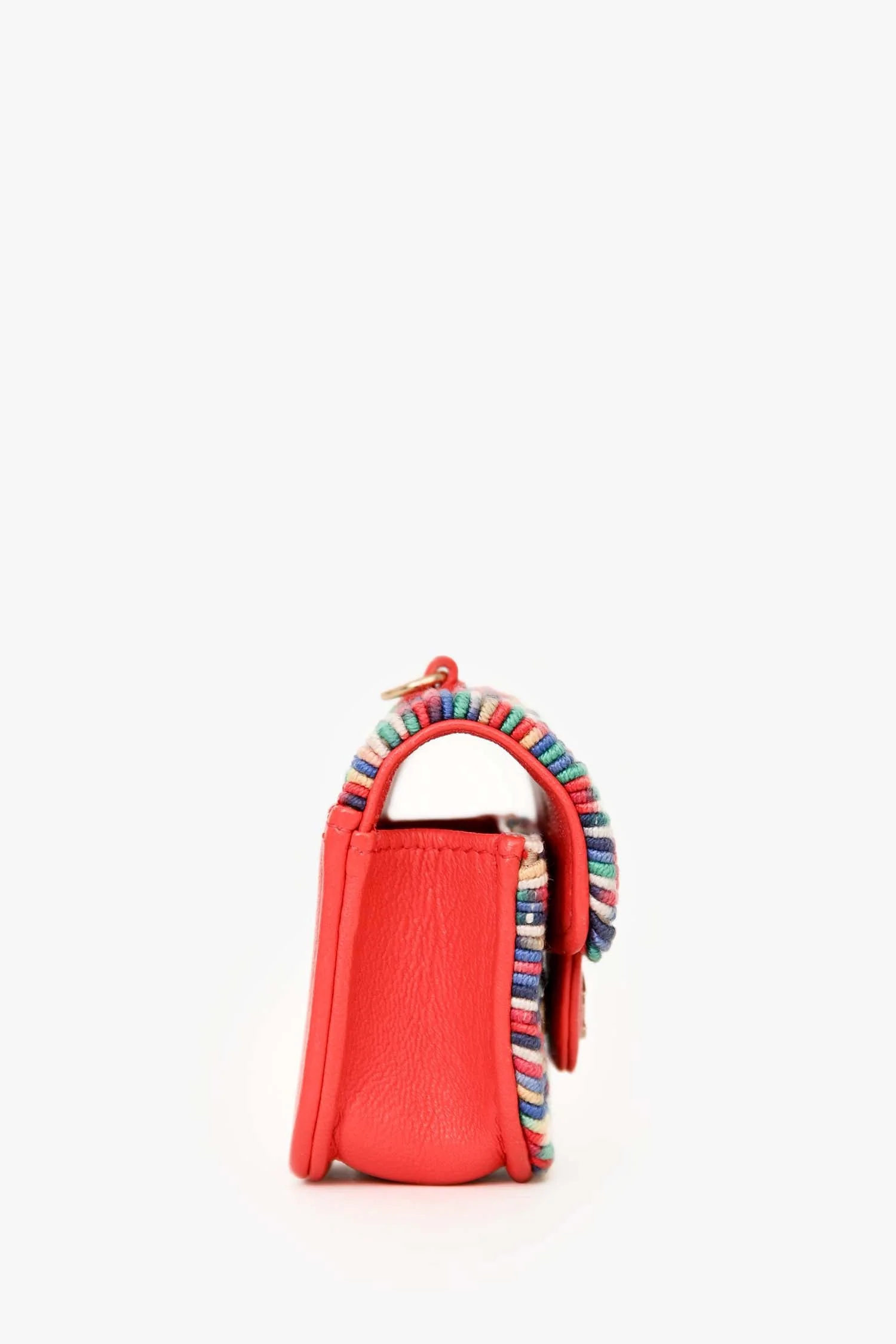 Pre-Loved Chanel™ 2021 Coral Pink Leather Airpod Case with Chain - Image 2