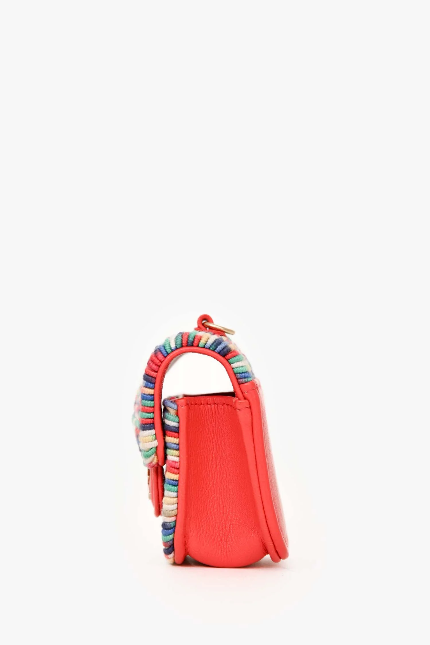 Pre-Loved Chanel™ 2021 Coral Pink Leather Airpod Case with Chain - Image 4