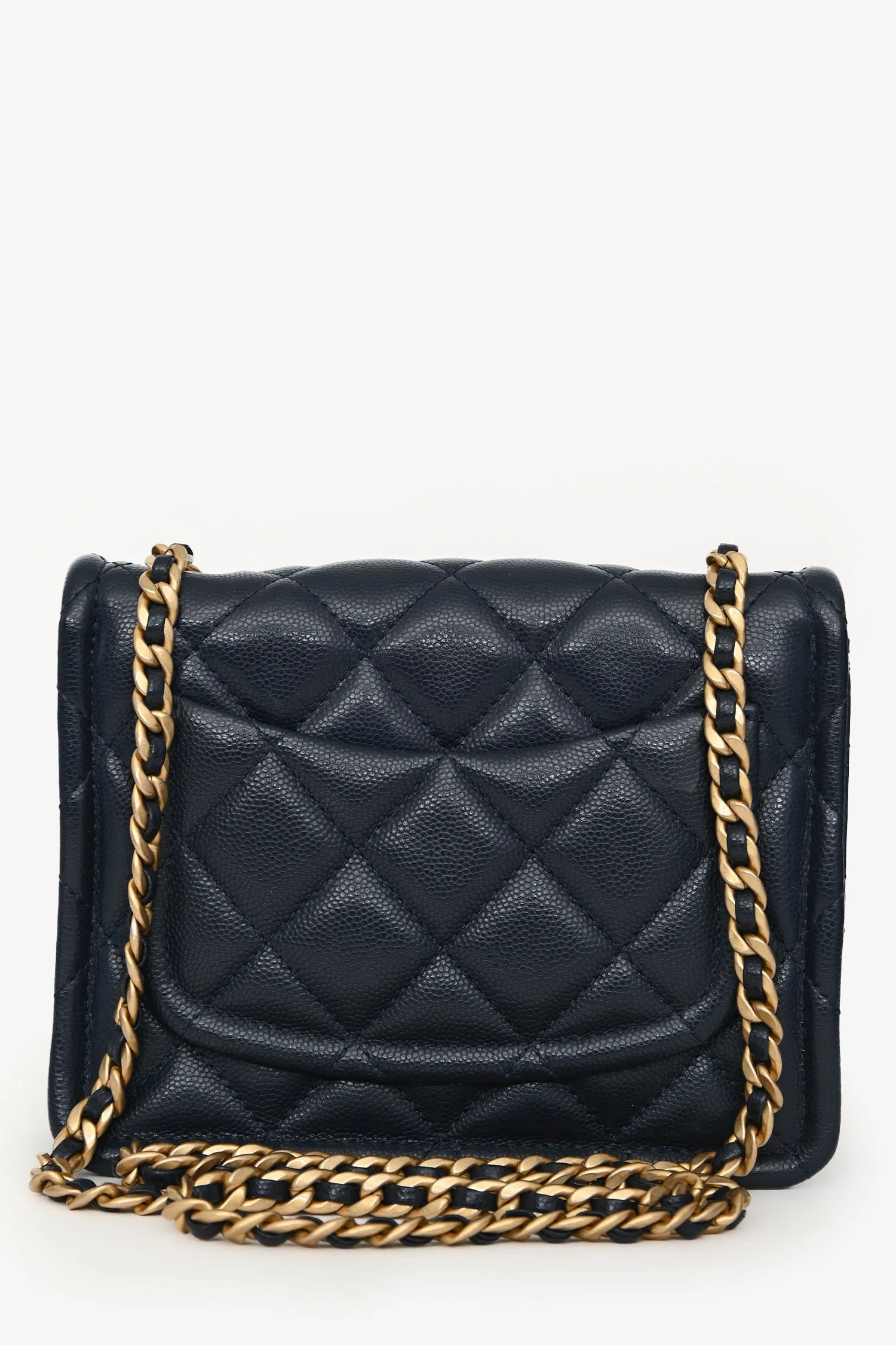 Pre-Loved Chanel™ 2021 Navy Quilted Caviar Mini Sweet Classic Flap Bag - Image 2