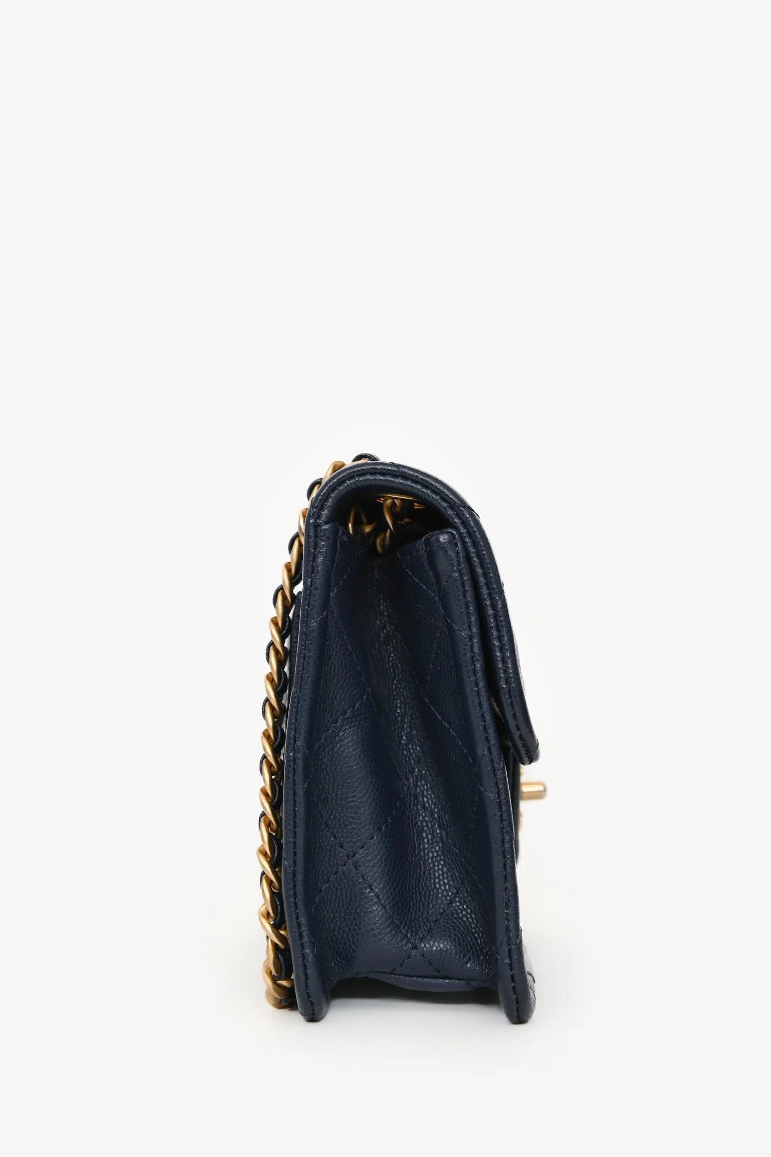 Pre-Loved Chanel™ 2021 Navy Quilted Caviar Mini Sweet Classic Flap Bag - Image 3