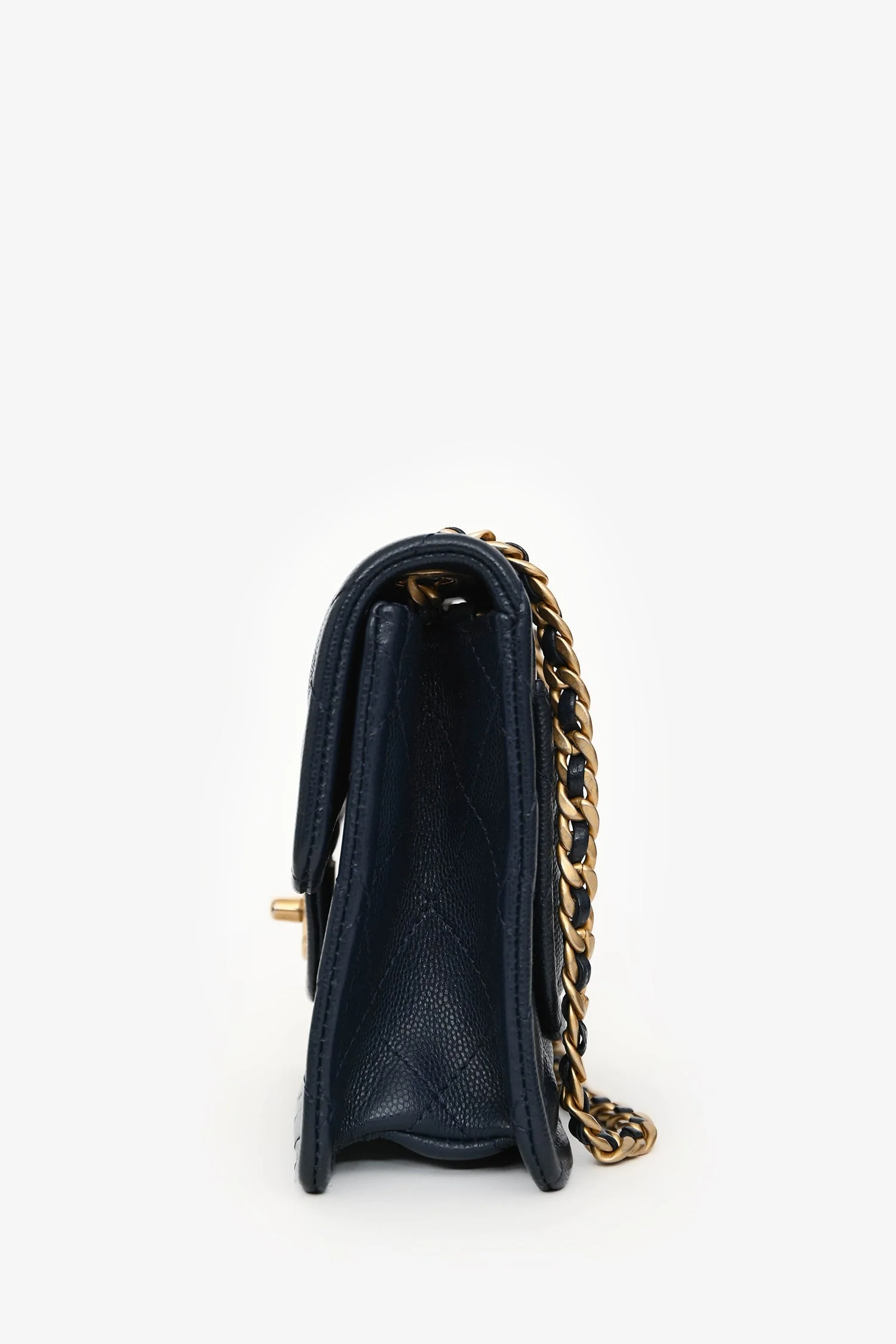 Pre-Loved Chanel™ 2021 Navy Quilted Caviar Mini Sweet Classic Flap Bag - Image 4