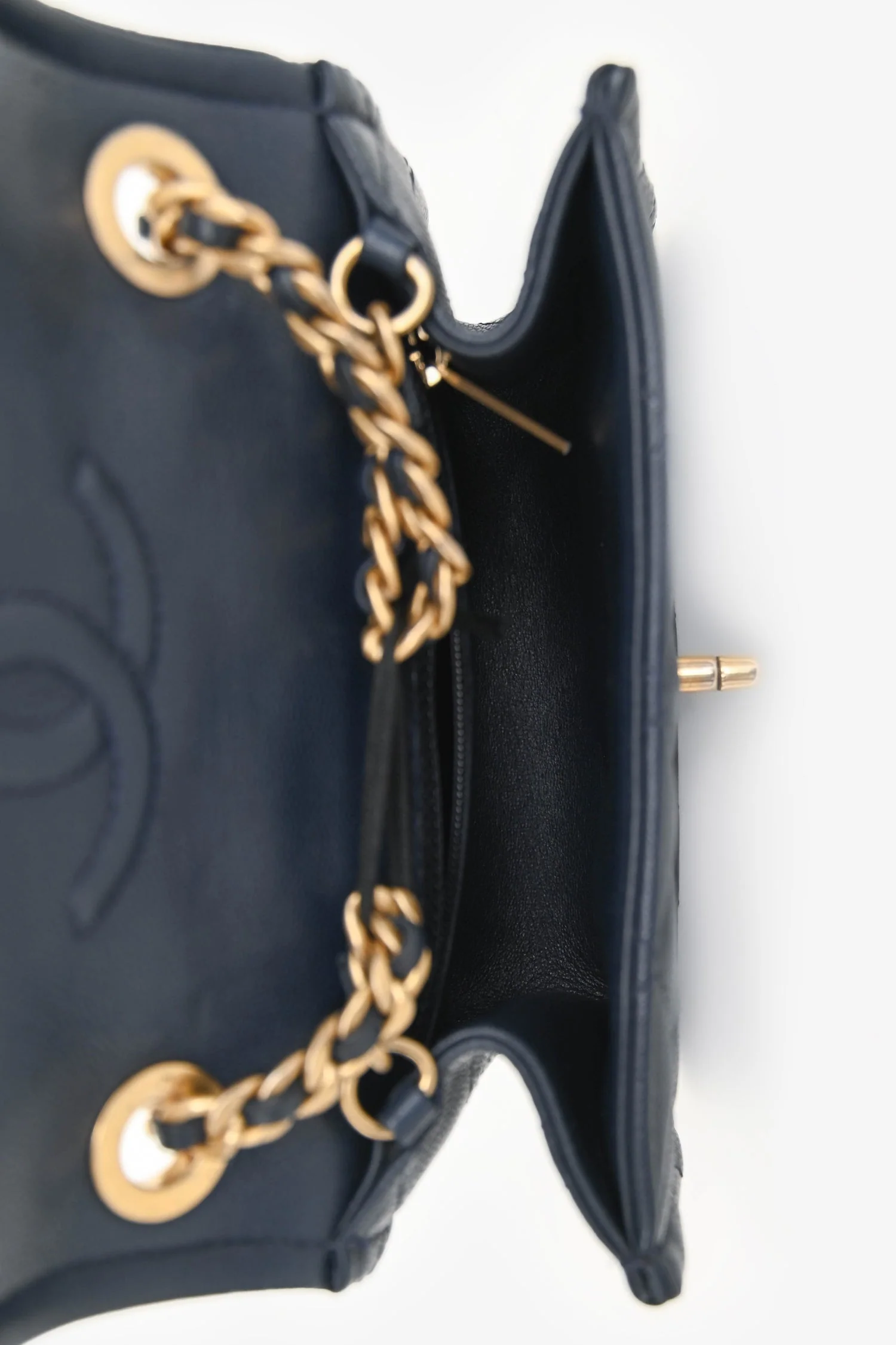 Pre-Loved Chanel™ 2021 Navy Quilted Caviar Mini Sweet Classic Flap Bag - Image 6