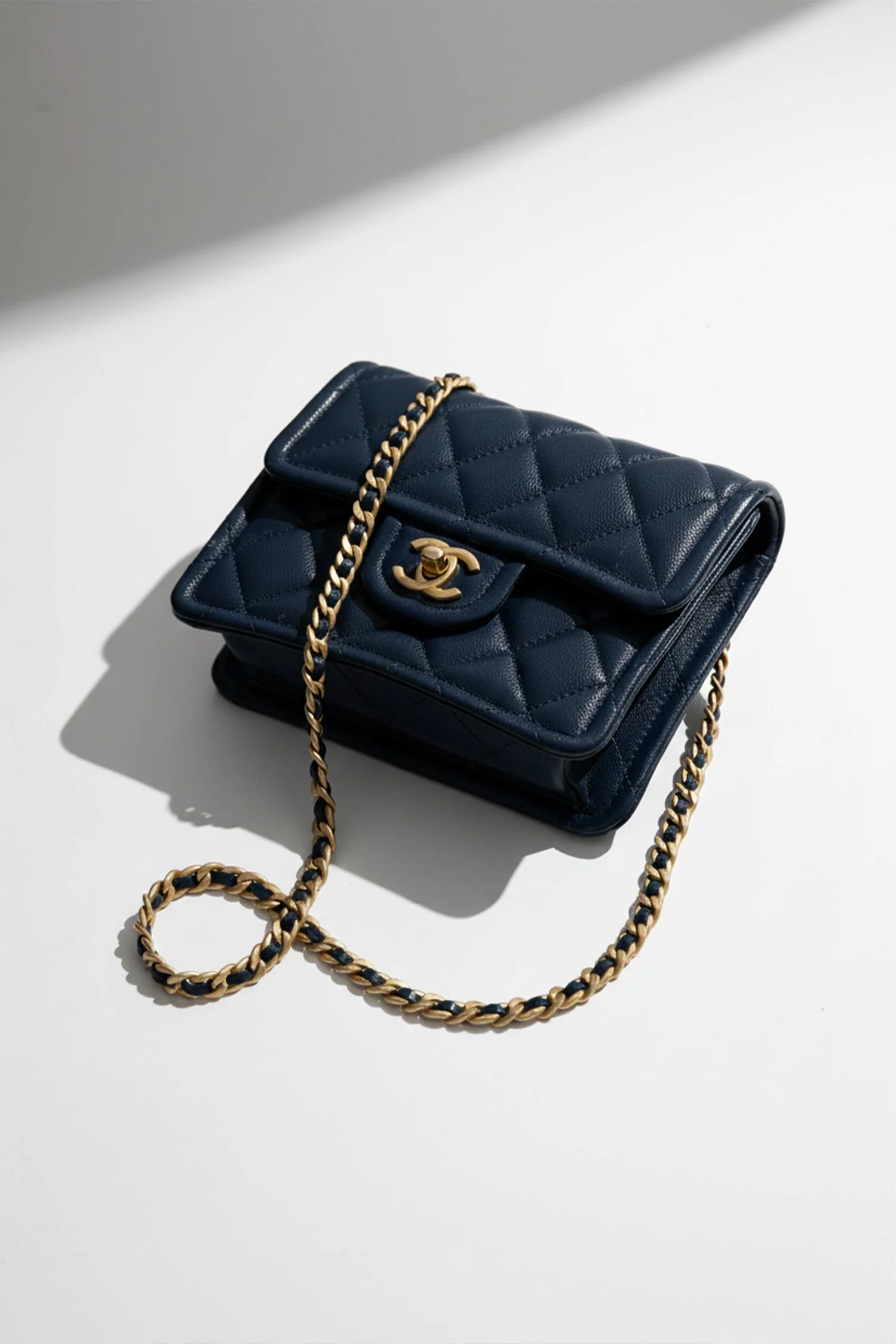 Pre-Loved Chanel™ 2021 Navy Quilted Caviar Mini Sweet Classic Flap Bag - Image 7