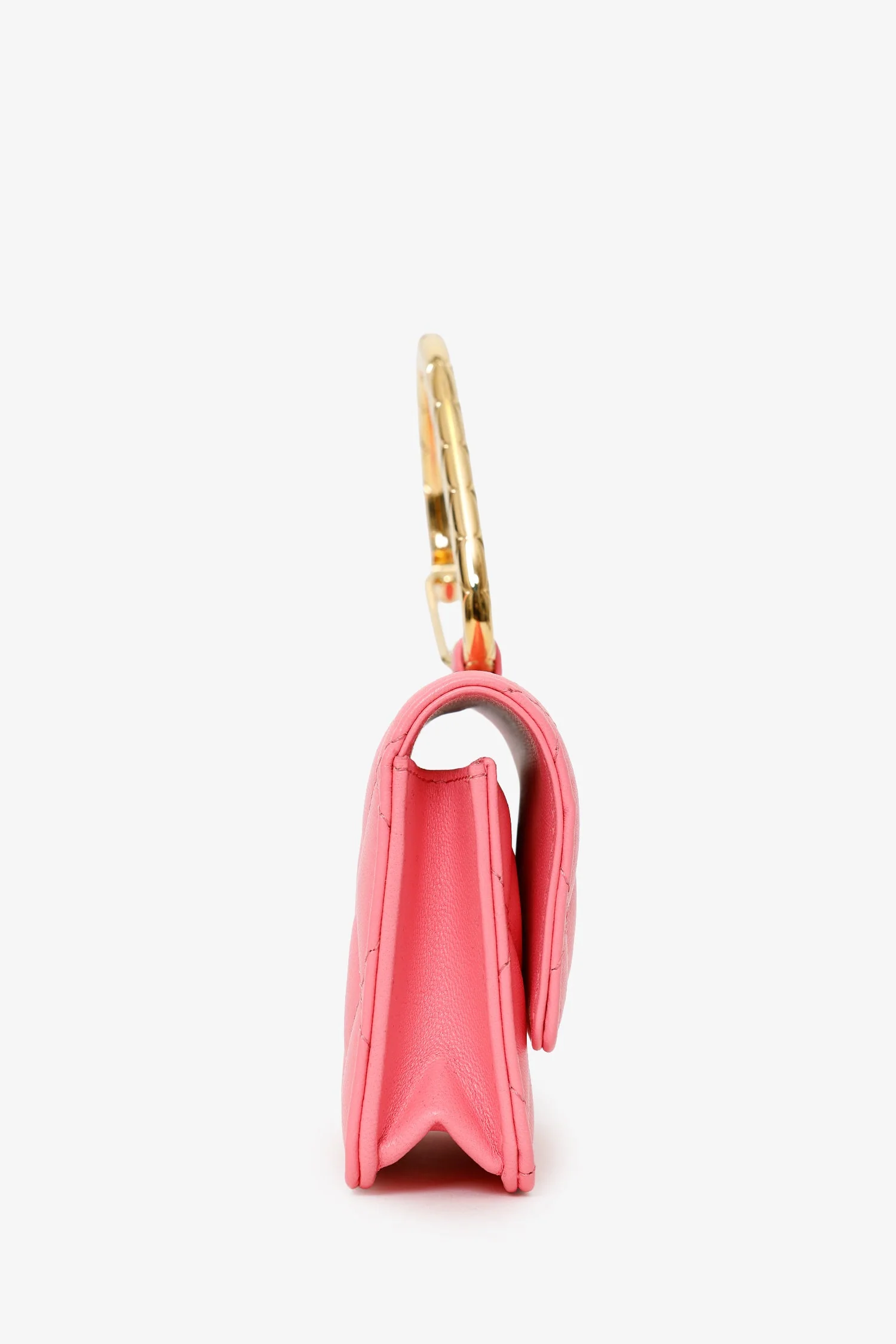 Pre-Loved Chanel™ 2021 Pink Leather Hook Card Holder - Image 2