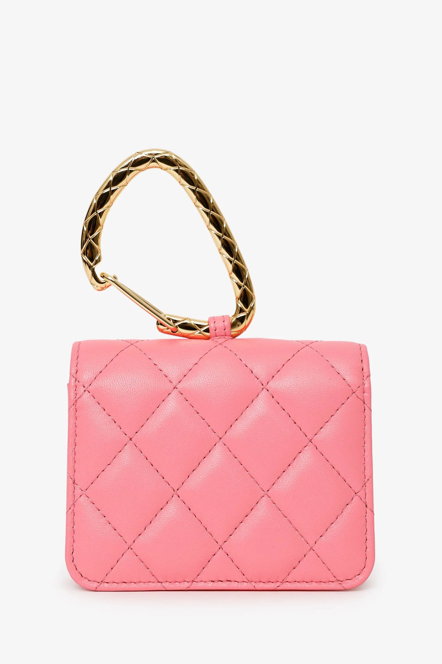 Pre-Loved Chanel™ 2021 Pink Leather Hook Card Holder - Image 3