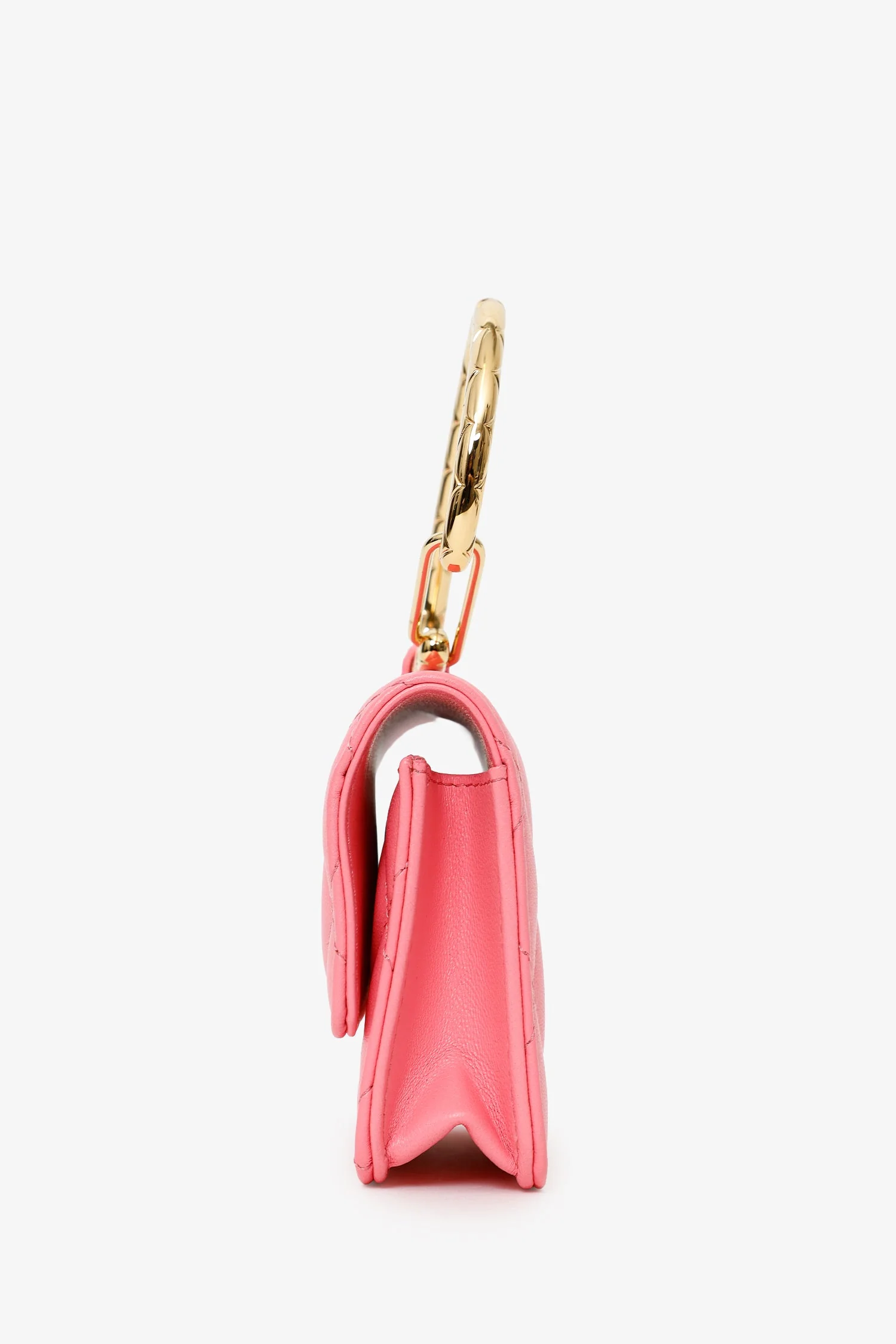 Pre-Loved Chanel™ 2021 Pink Leather Hook Card Holder - Image 4