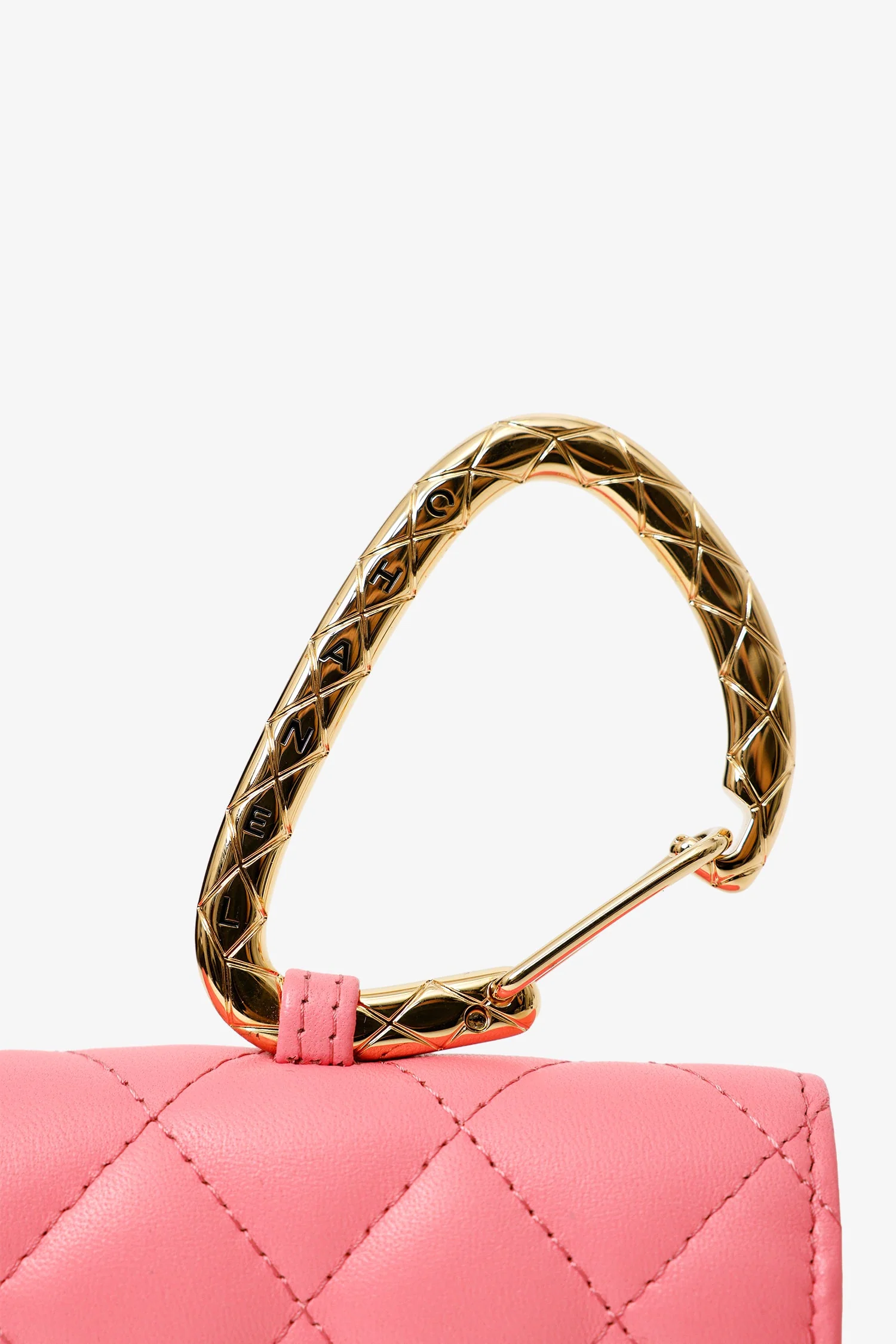 Pre-Loved Chanel™ 2021 Pink Leather Hook Card Holder - Image 6