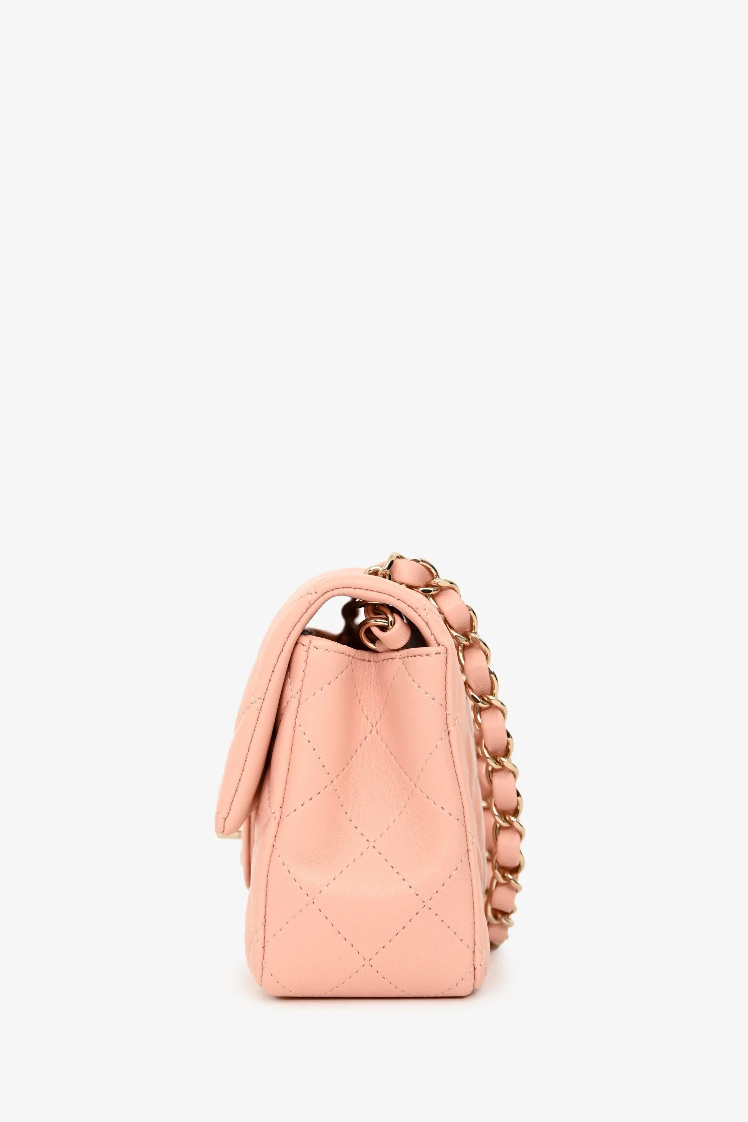 Chanel™ 2021 Pink Leather Mini Single Flap Bag (Pre-Loved ) - Image 4